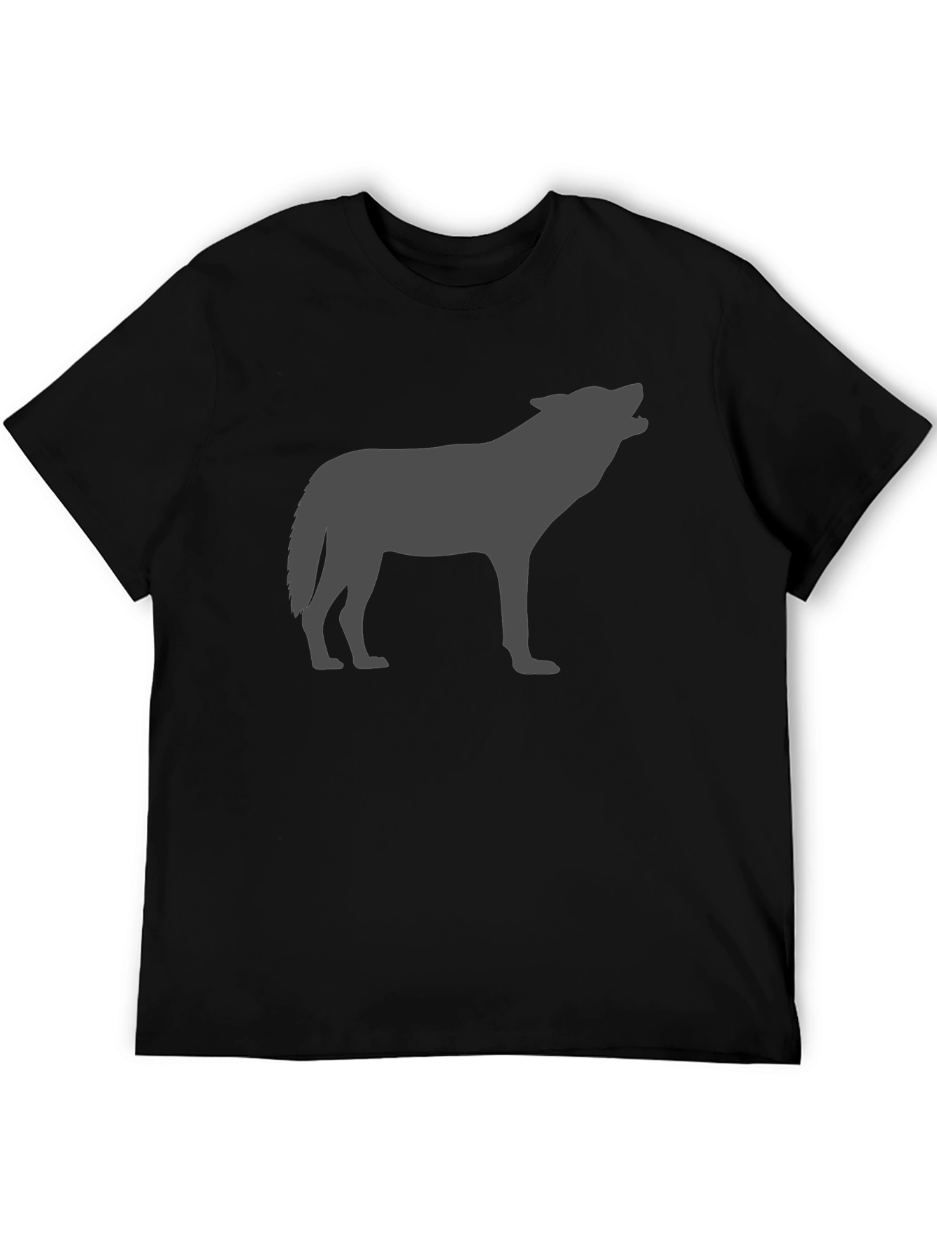 Wolf Silhouette Graphic Tee - Black Cotton Comfort