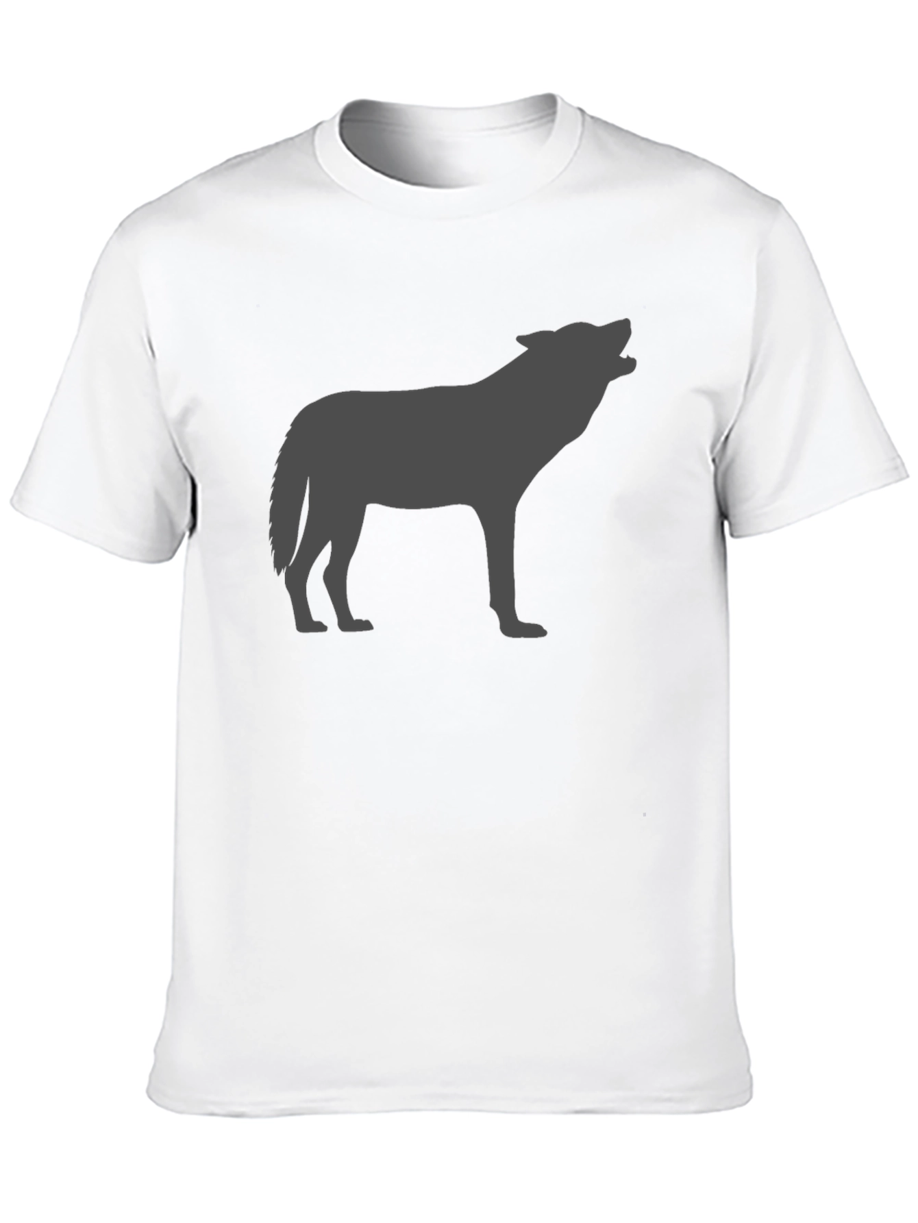 Wolf Silhouette Graphic Tee - Black Cotton Comfort
