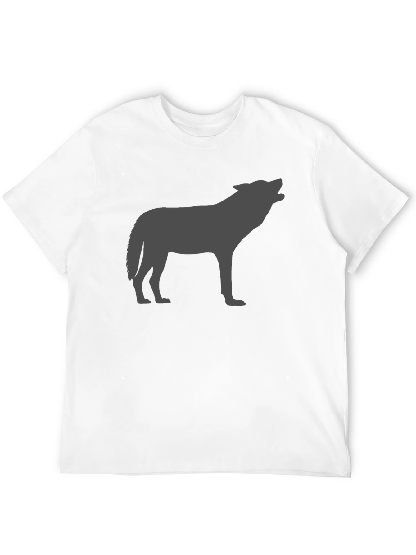 Wolf Silhouette Graphic Tee - Black Cotton Comfort