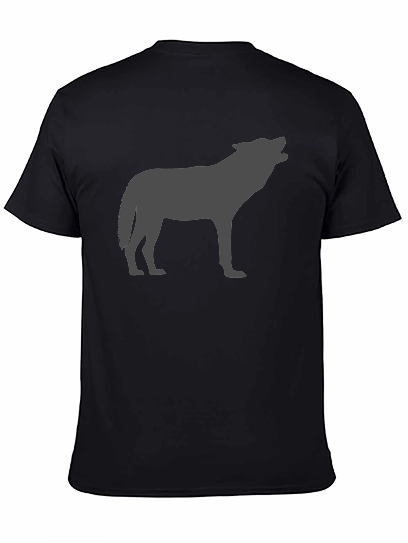 Wolf Silhouette Graphic Tee - Black Cotton Comfort