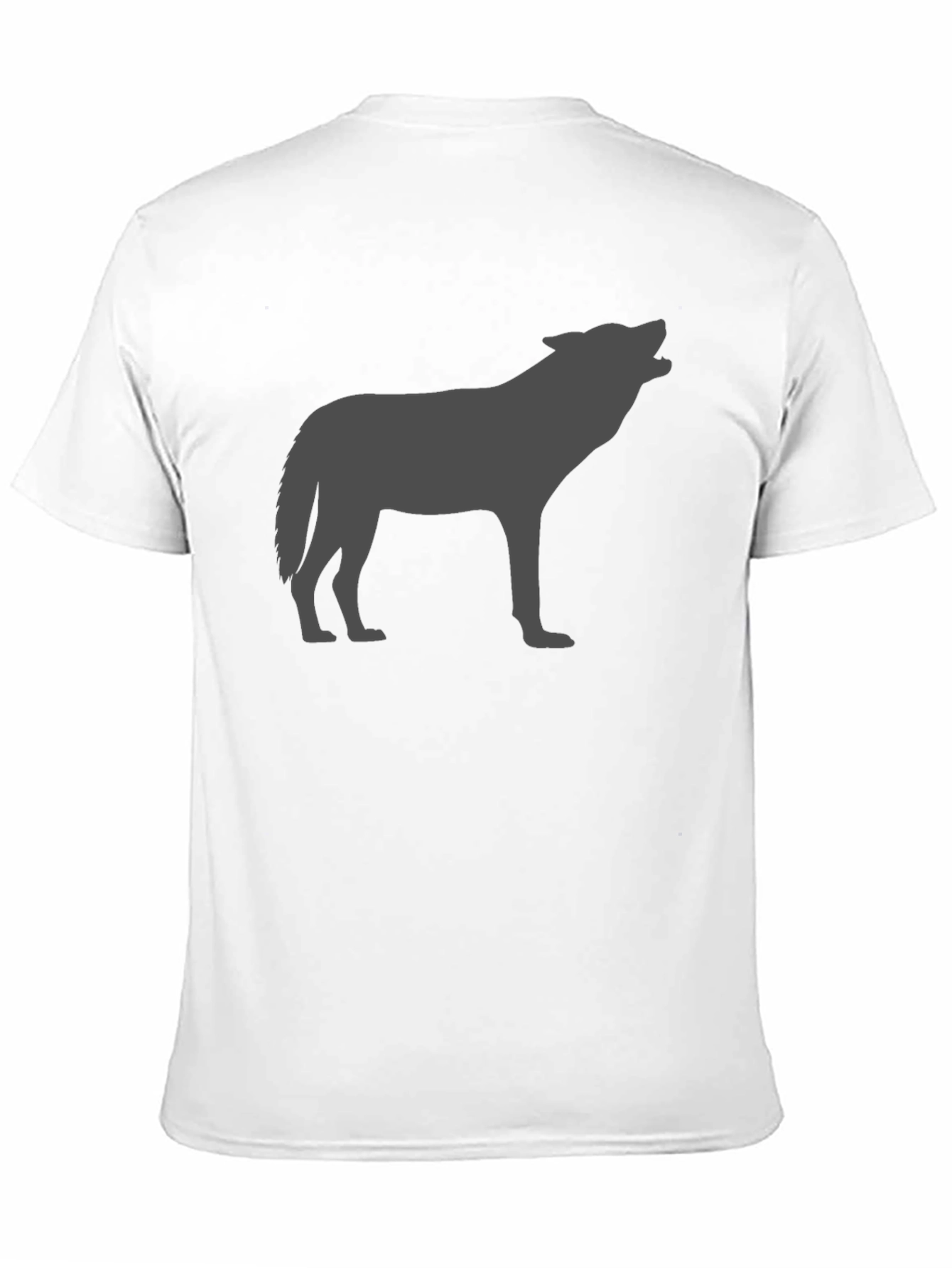 Wolf Silhouette Graphic Tee - Black Cotton Comfort