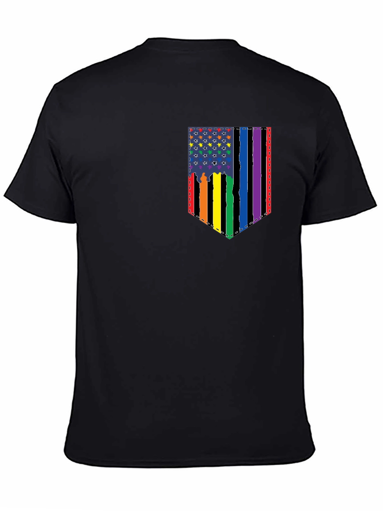 Pride Flag Pocket Graphic T-Shirt - Mens