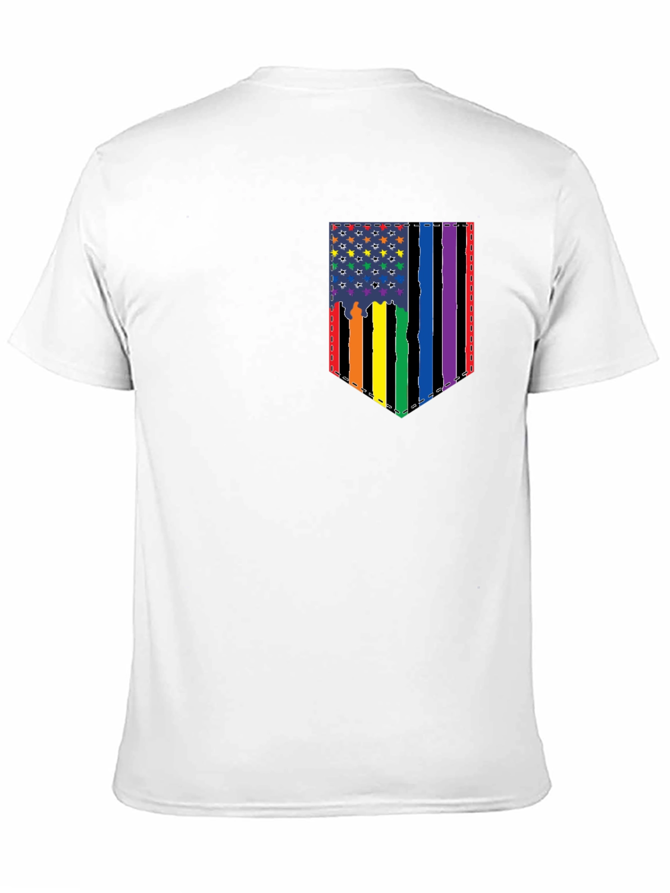Pride Flag Pocket Graphic T-Shirt - Mens