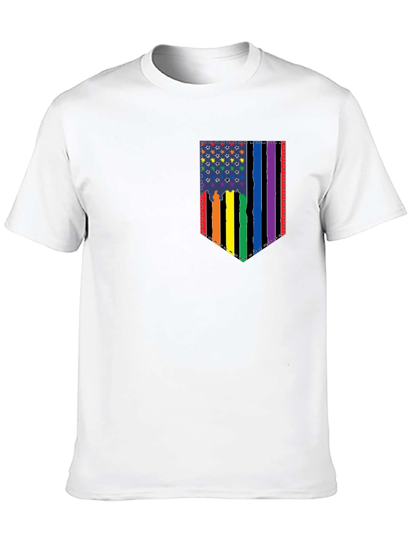 Pride Flag Pocket Graphic T-Shirt - Mens