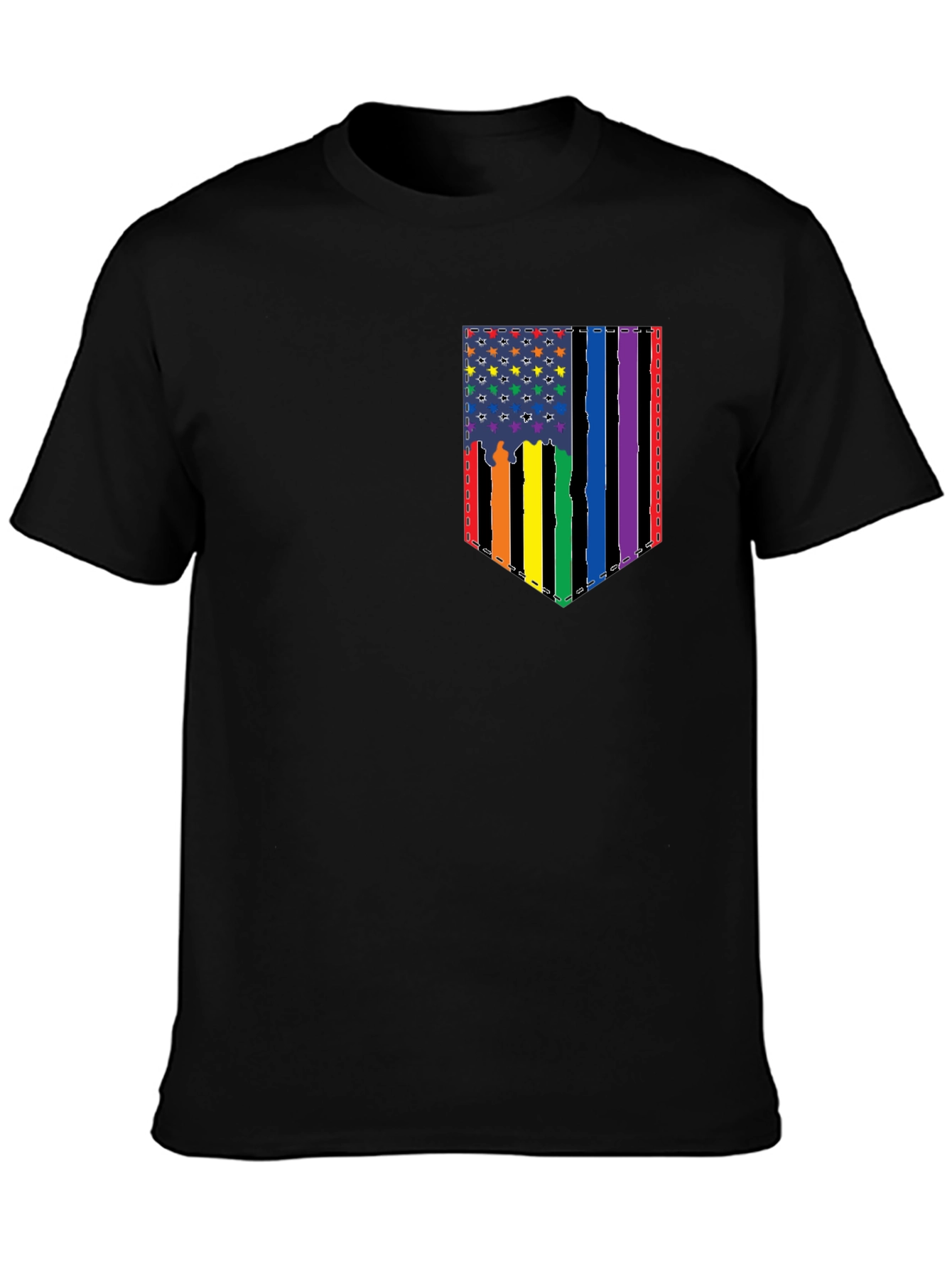 Pride Flag Pocket Graphic T-Shirt - Mens