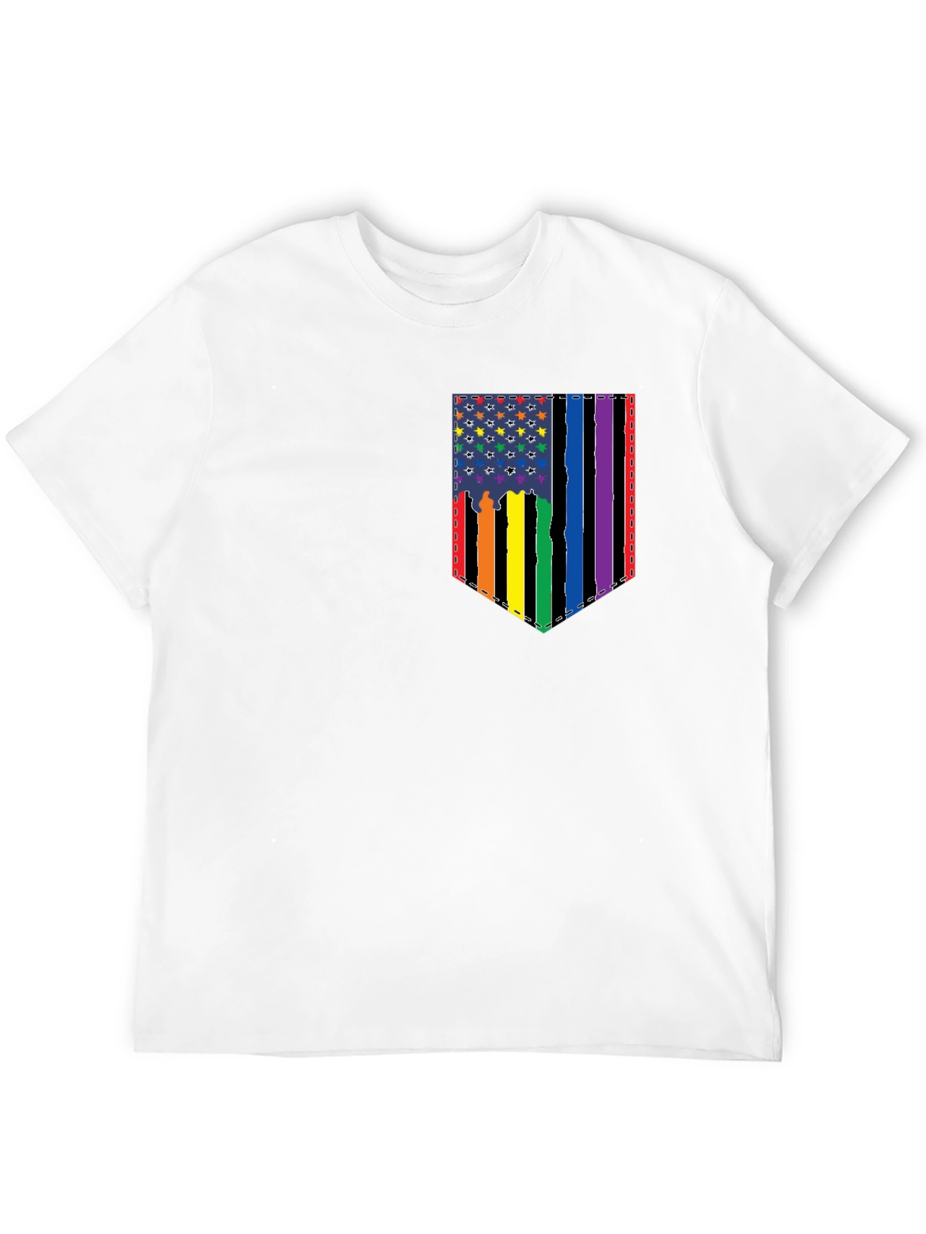 Pride Flag Pocket Graphic T-Shirt - Mens