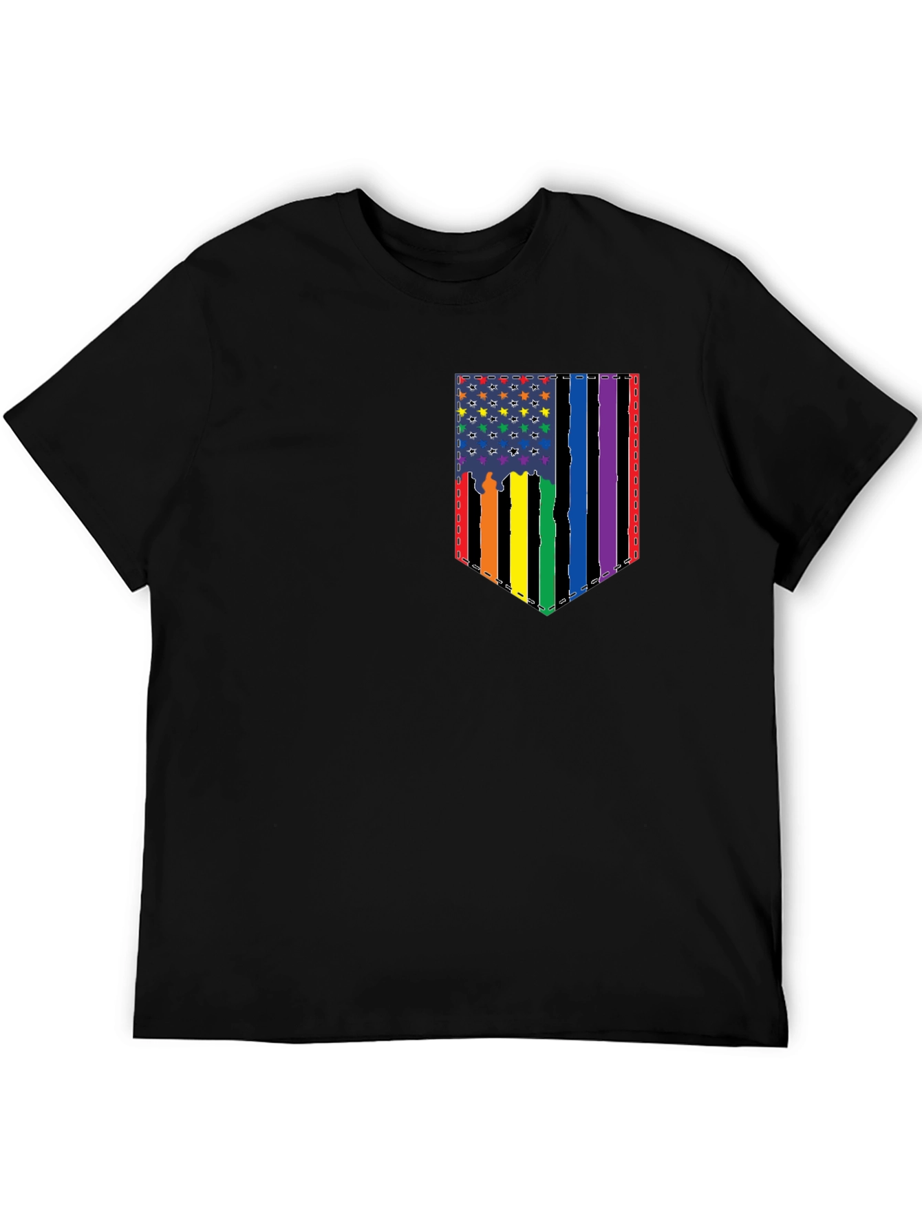 Pride Flag Pocket Graphic T-Shirt - Mens
