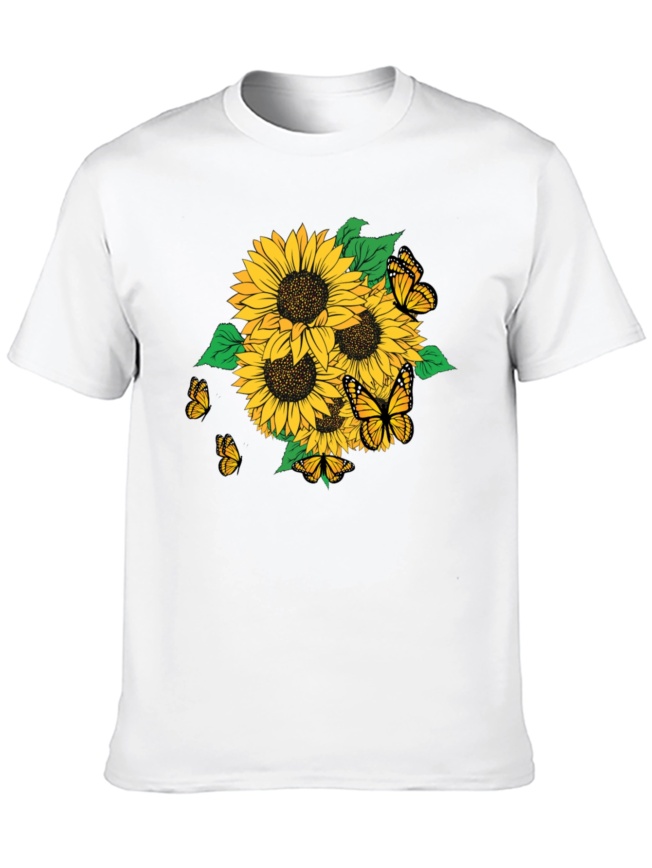 Sunflower & Butterfly Graphic T-Shirt - Stylish Casual Wear
