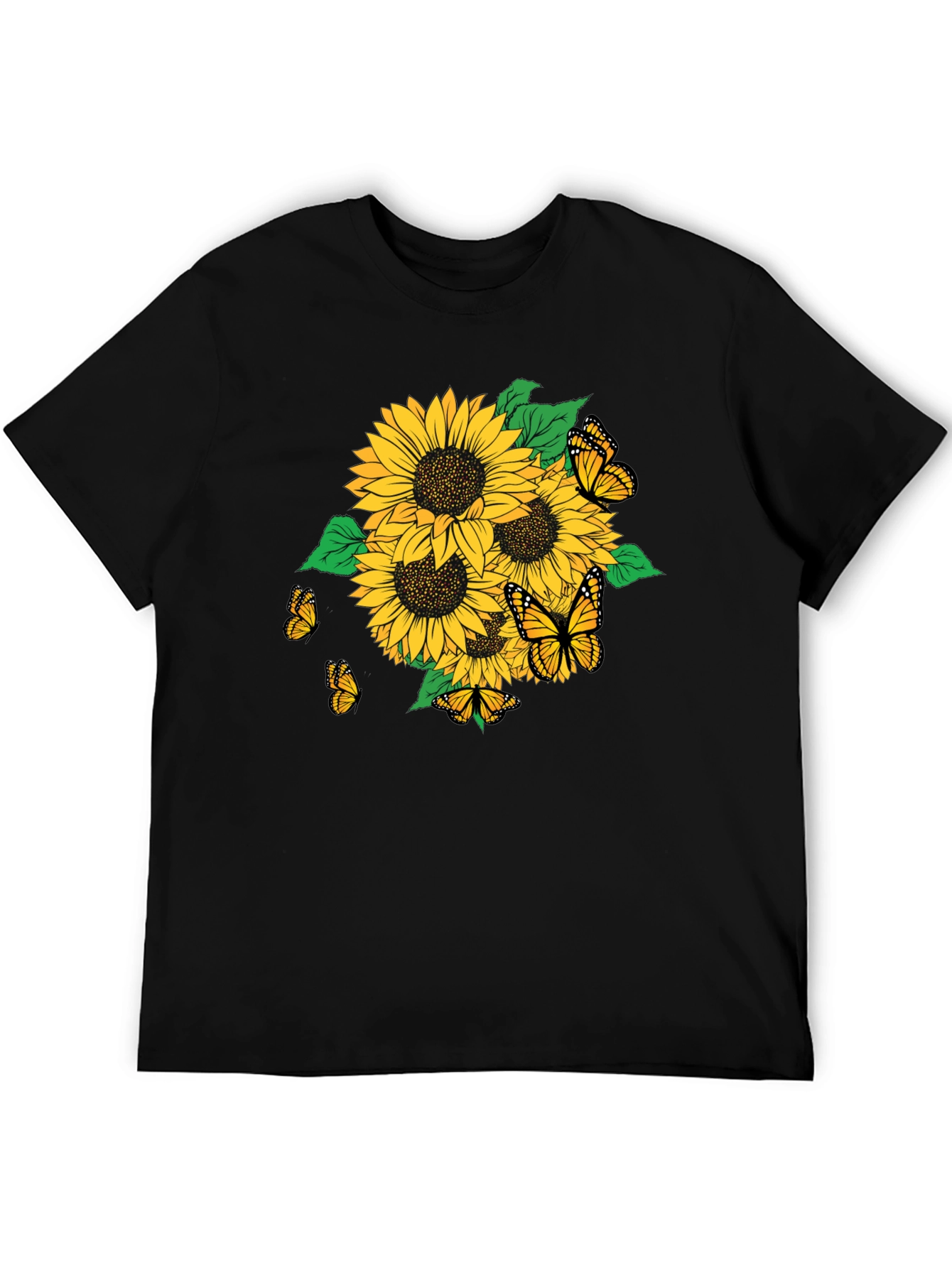 Sunflower & Butterfly Graphic T-Shirt - Stylish Casual Wear