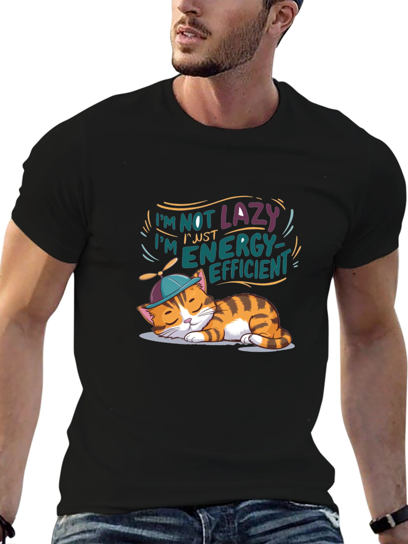 Energy Efficient Cat T-Shirt - Lazy Day Apparel
