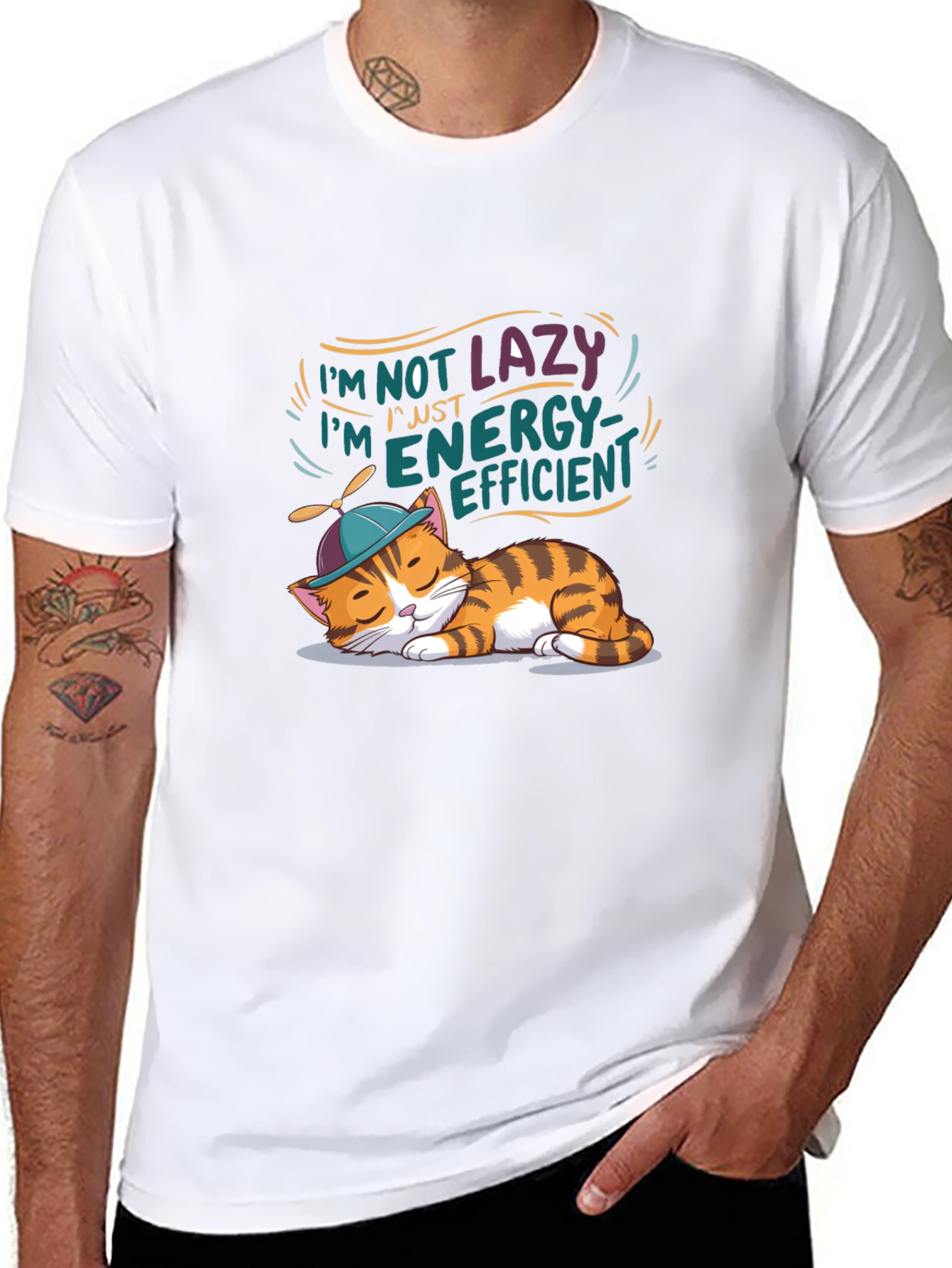 Energy Efficient Cat T-Shirt - Lazy Day Apparel
