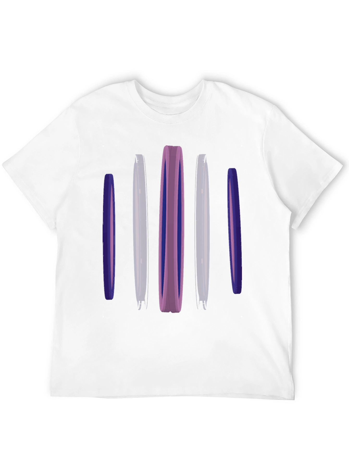 Abstract Vertical Bars Black T-Shirt