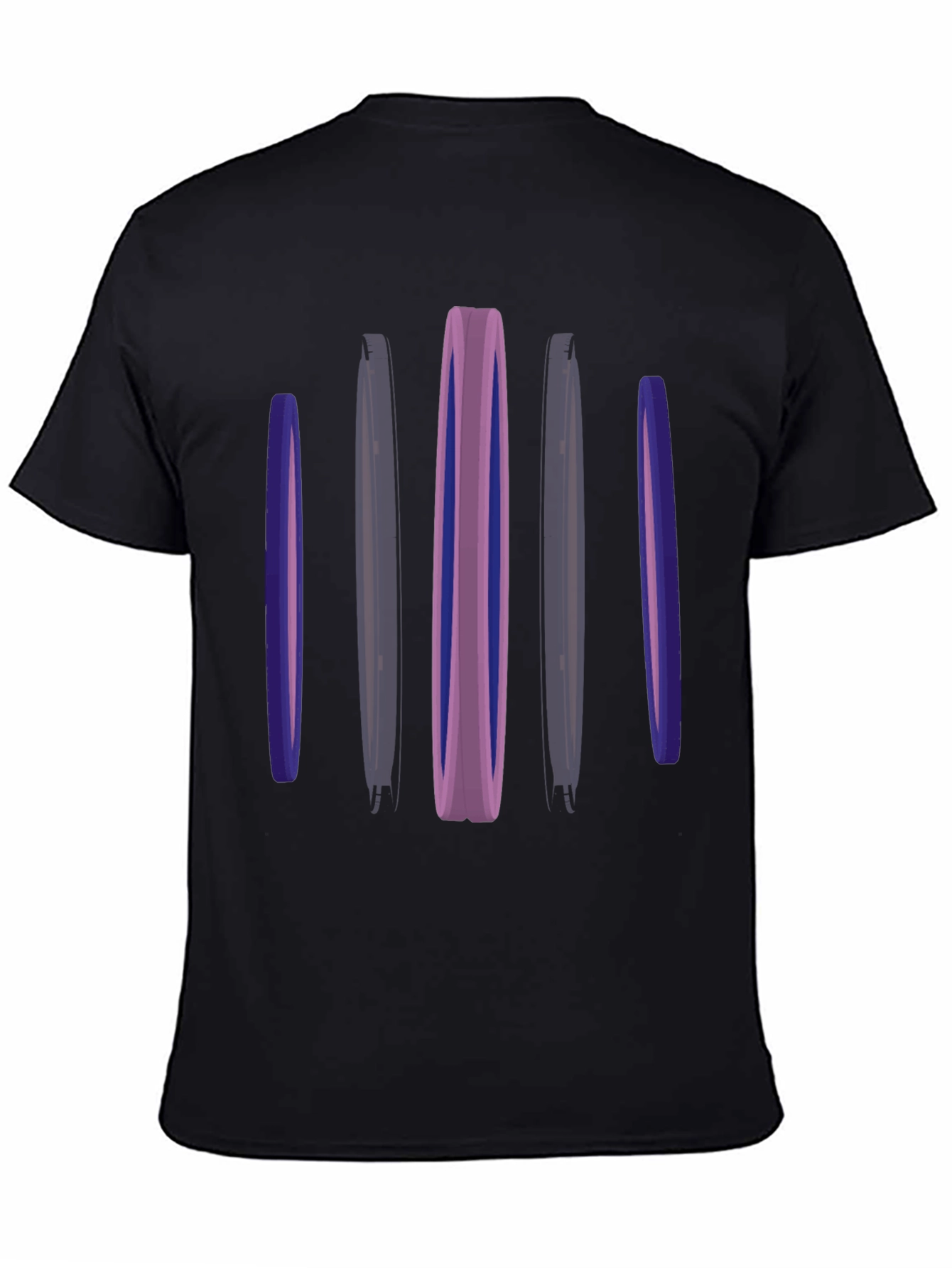 Abstract Vertical Bars Black T-Shirt