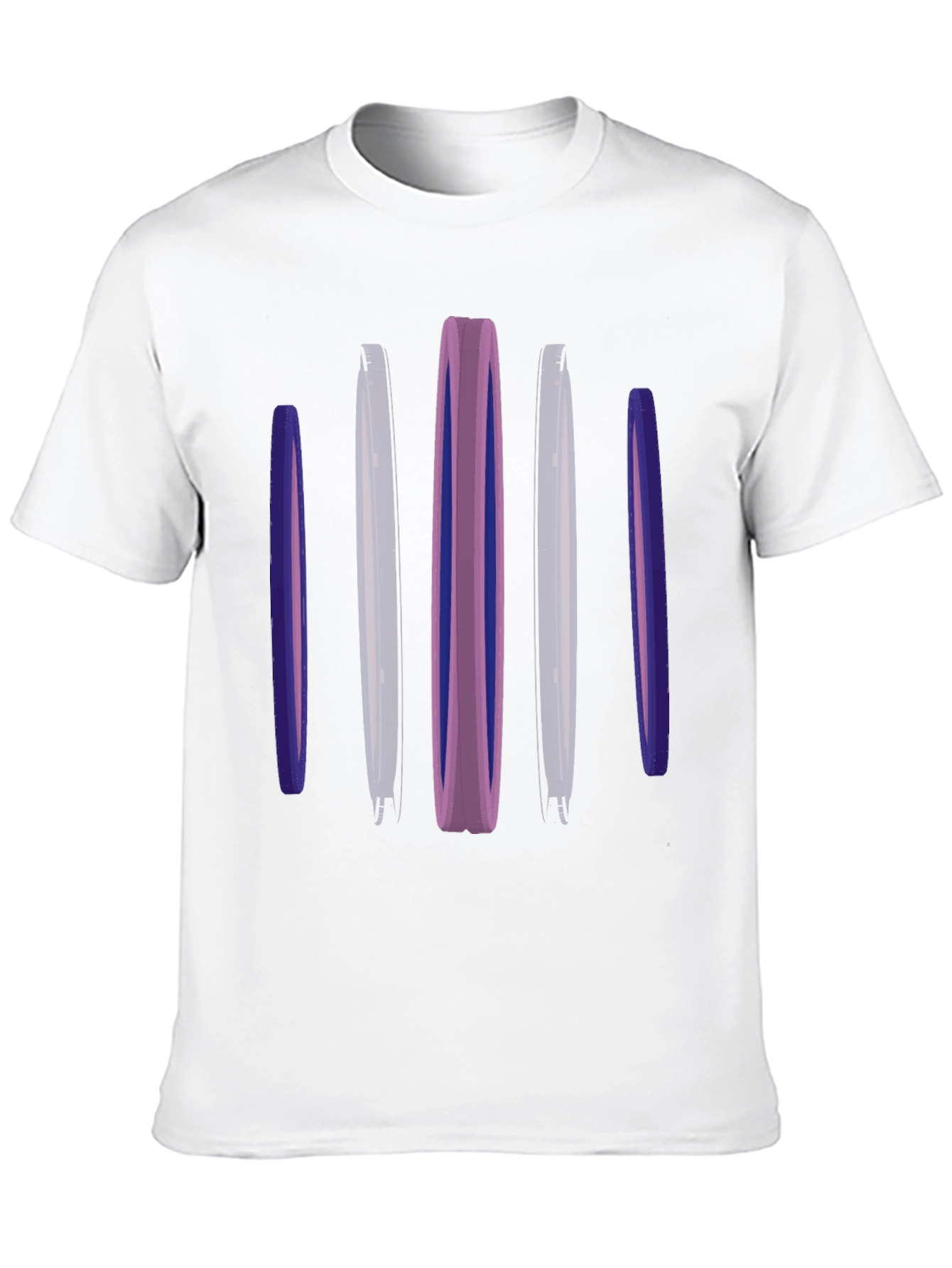 Abstract Vertical Bars Black T-Shirt