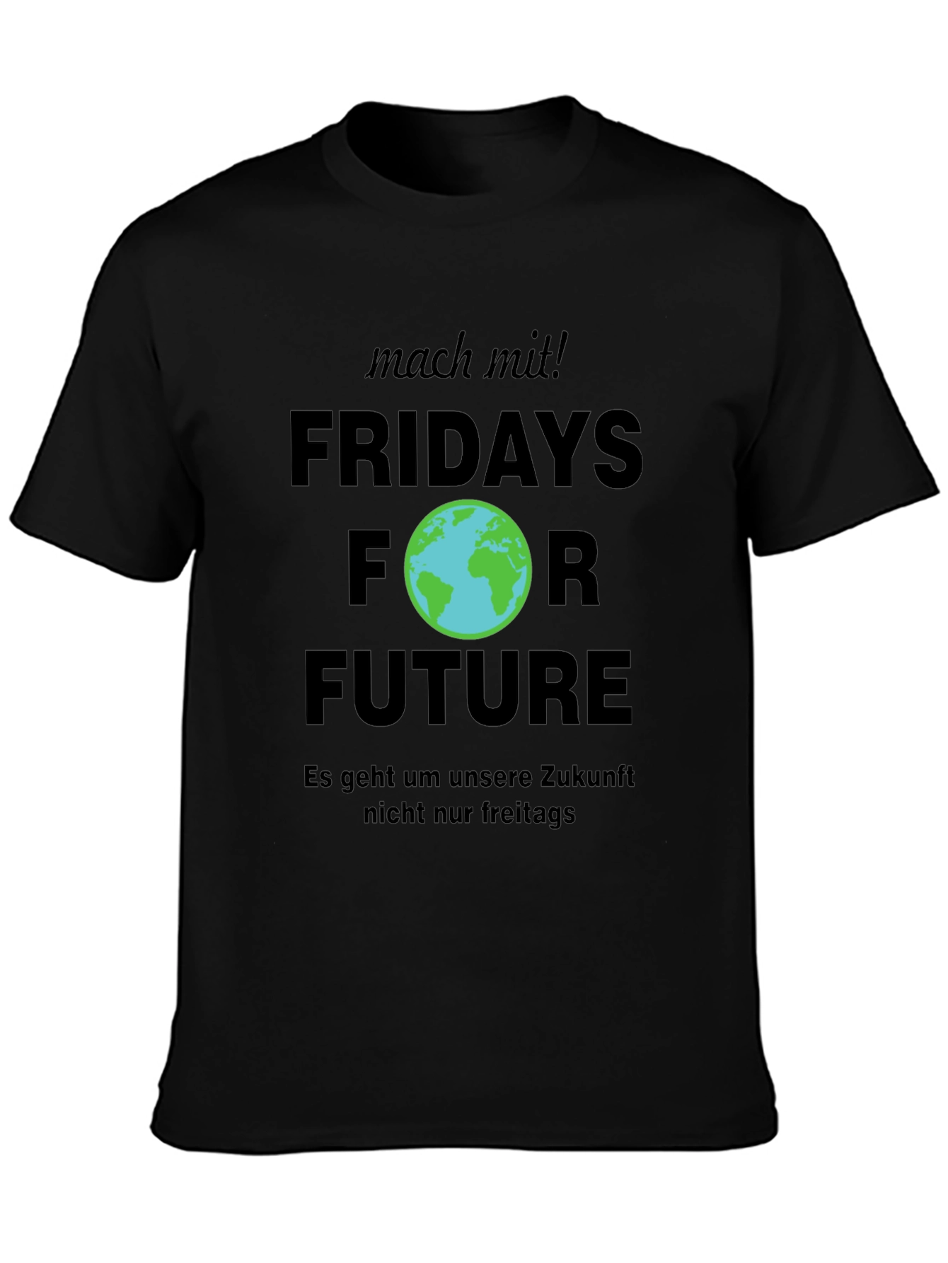 Fridays For Future Black Graphic Tee