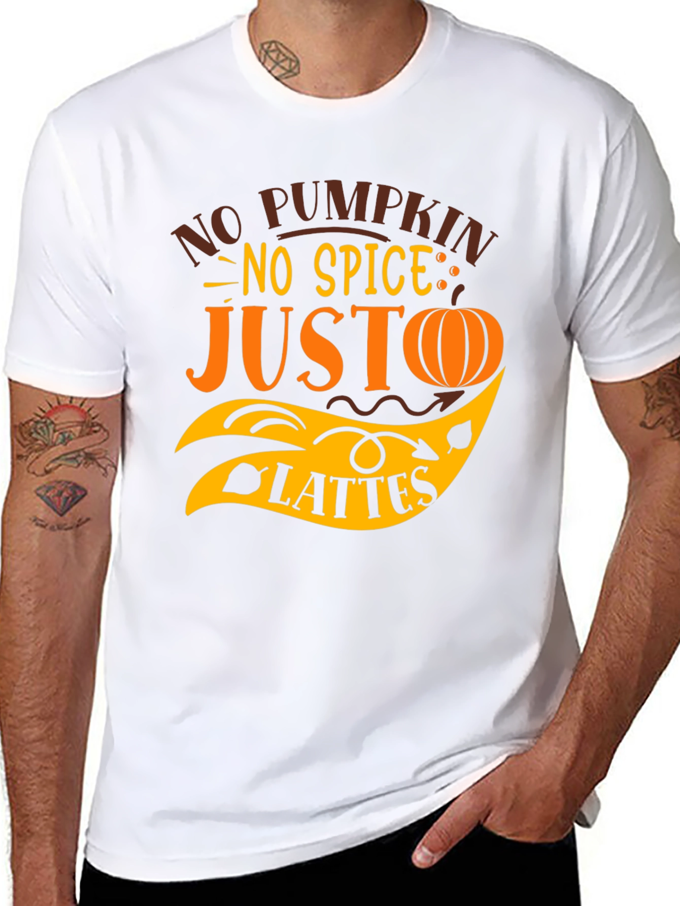 No Pumpkin No Spice Just Lattes Black T-Shirt