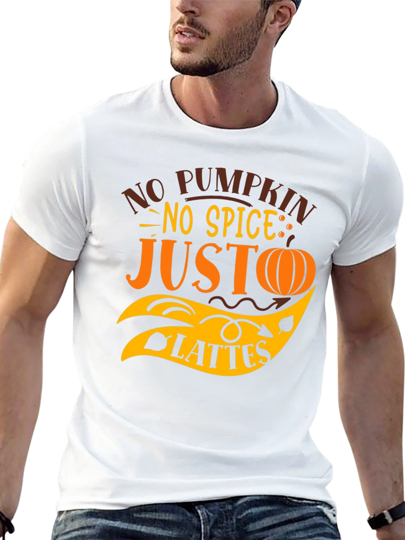 No Pumpkin No Spice Just Lattes Black T-Shirt