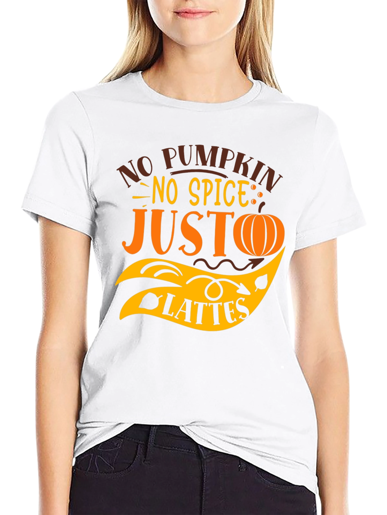 No Pumpkin No Spice Just Lattes Black T-Shirt