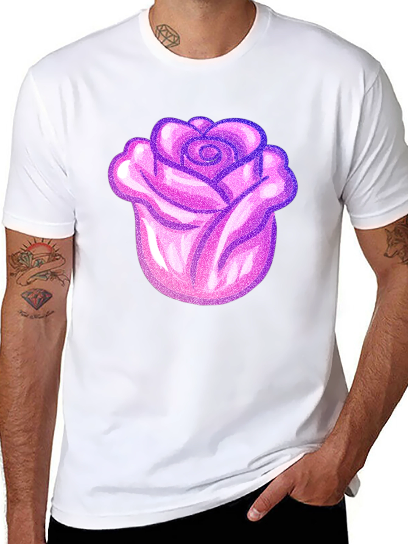 Pink Rose Graphic T-Shirt
