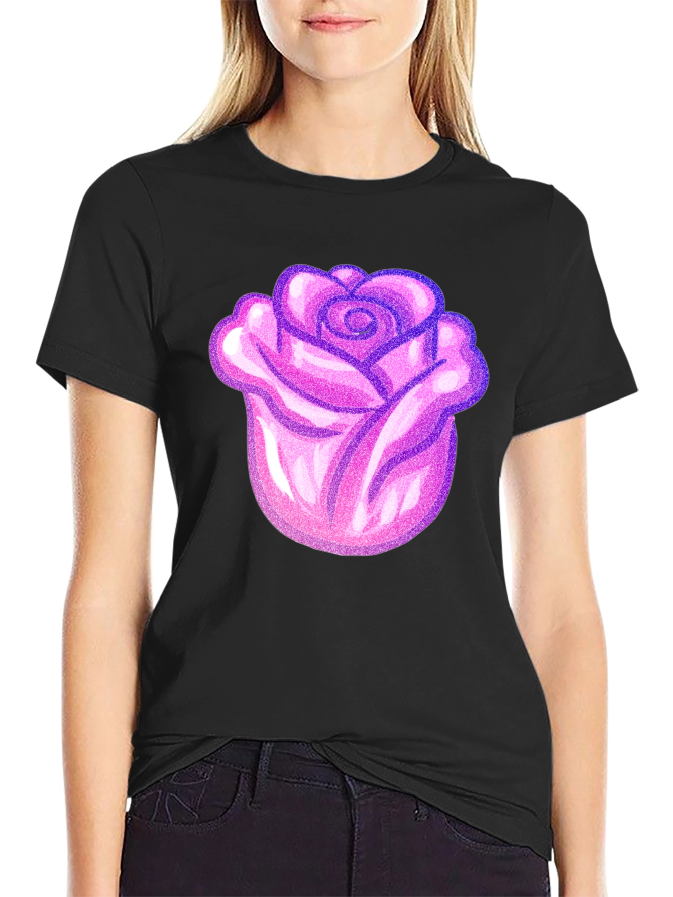 Pink Rose Graphic T-Shirt