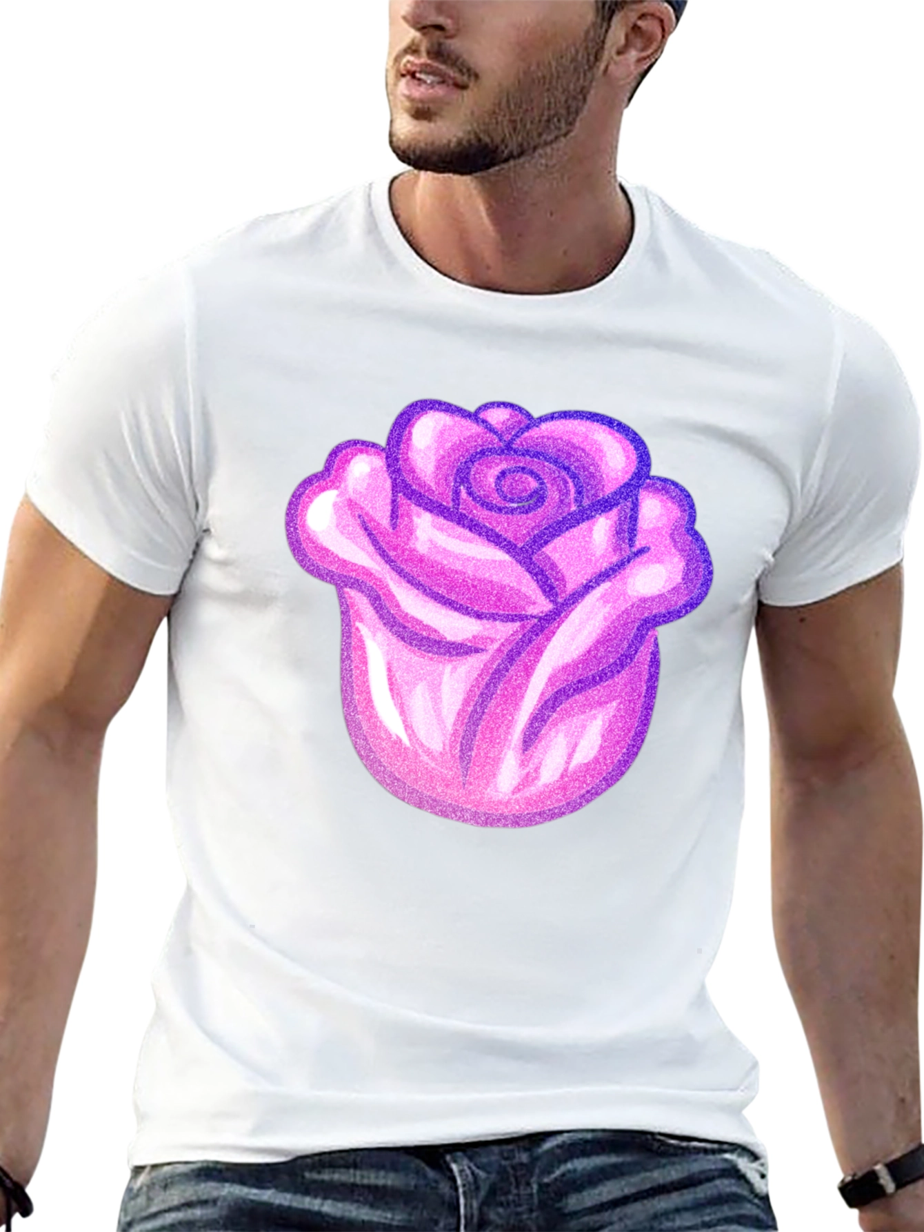 Pink Rose Graphic T-Shirt