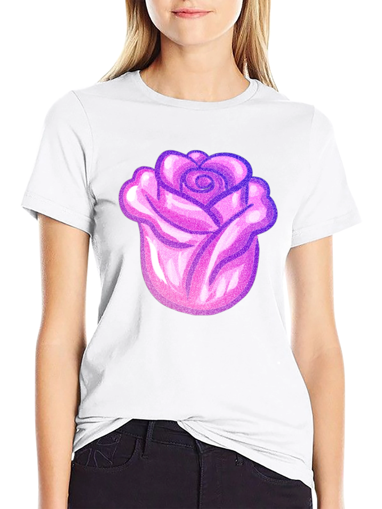 Pink Rose Graphic T-Shirt