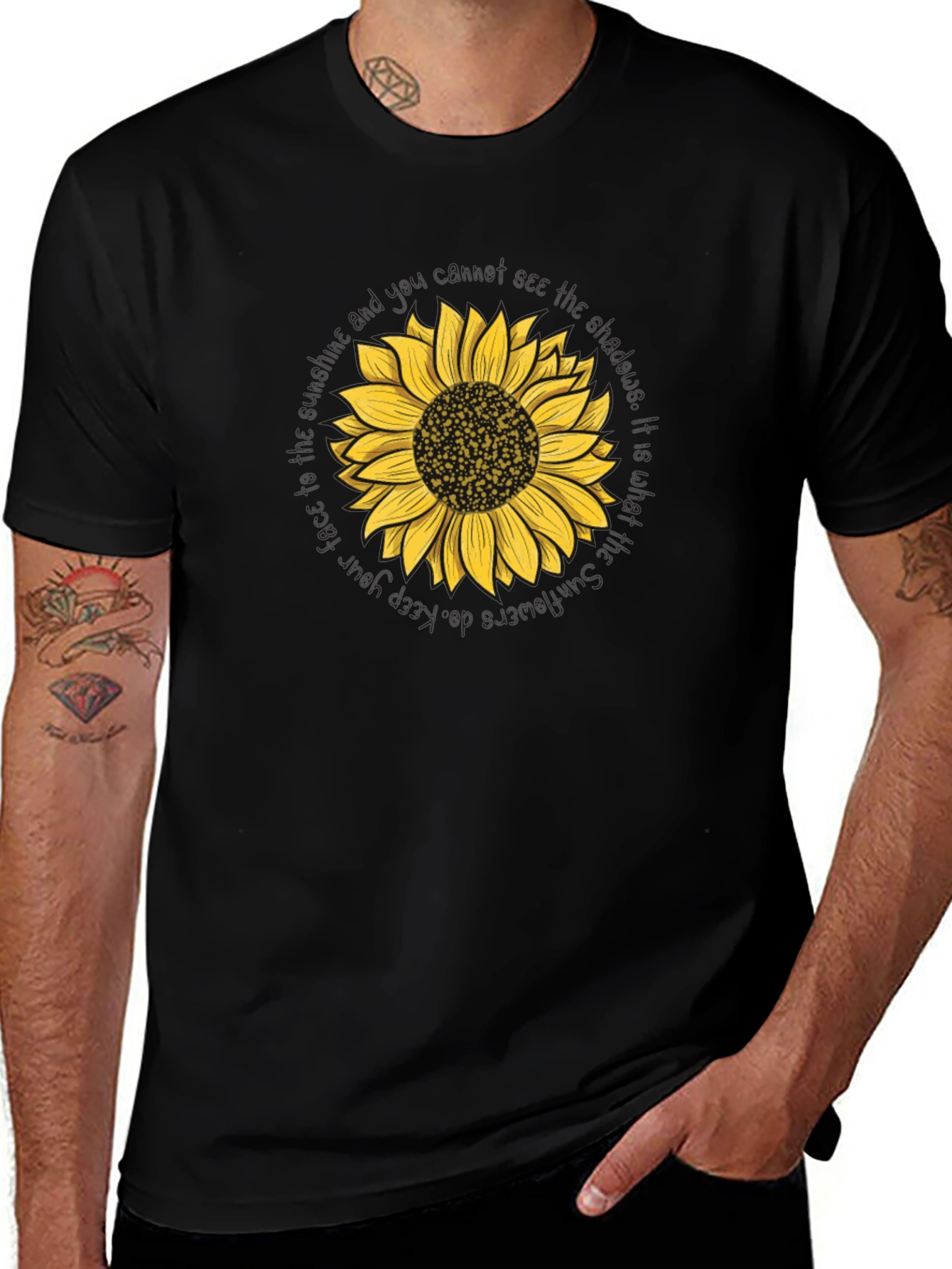 Sunflower Graphic Tee - Black Unisex T-Shirt