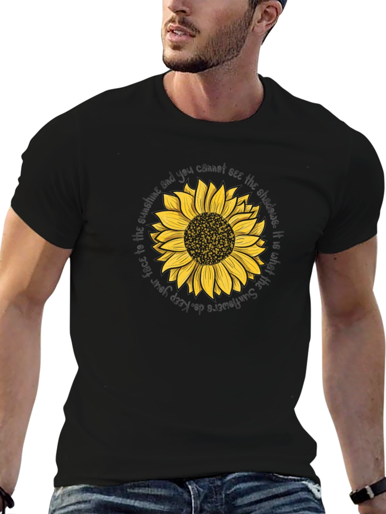 Sunflower Graphic Tee - Black Unisex T-Shirt
