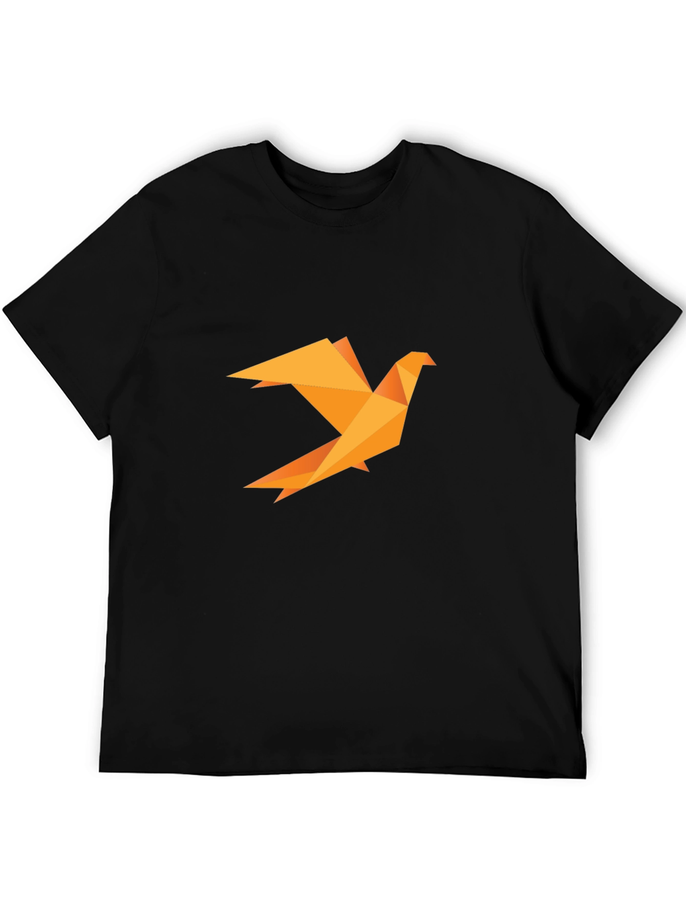 Geometric Origami Bird Black Tee