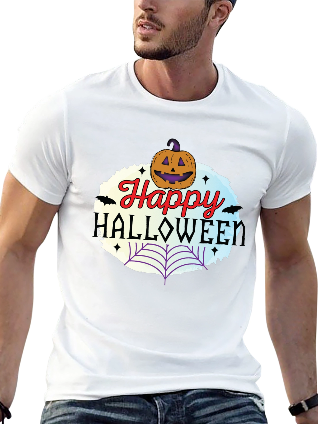 Happy Halloween T-Shirt Pumpkin & Web Design