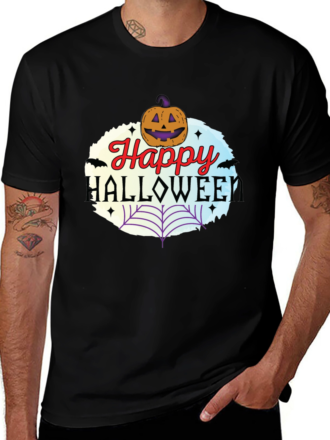 Happy Halloween T-Shirt Pumpkin & Web Design