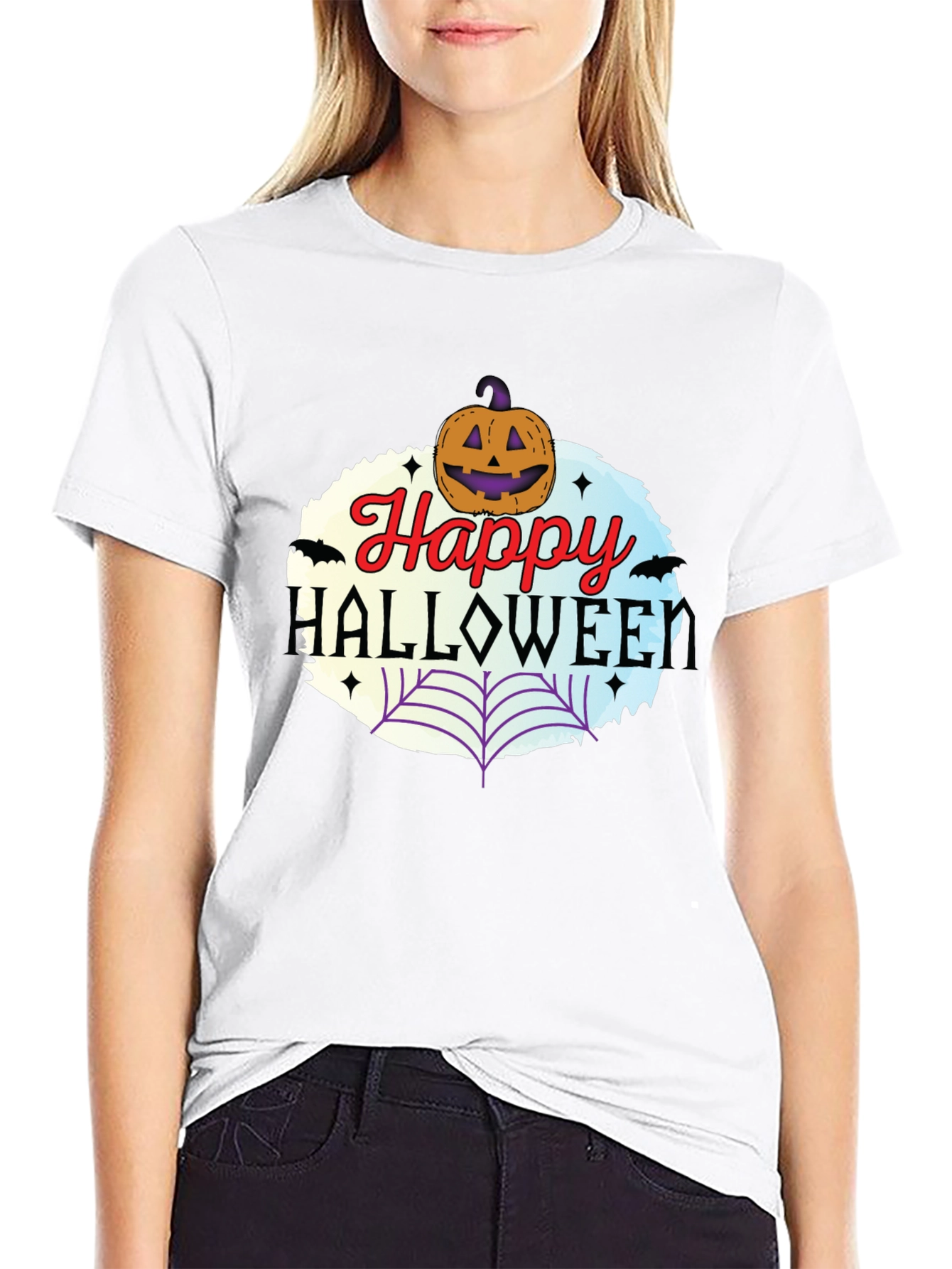 Happy Halloween T-Shirt Pumpkin & Web Design