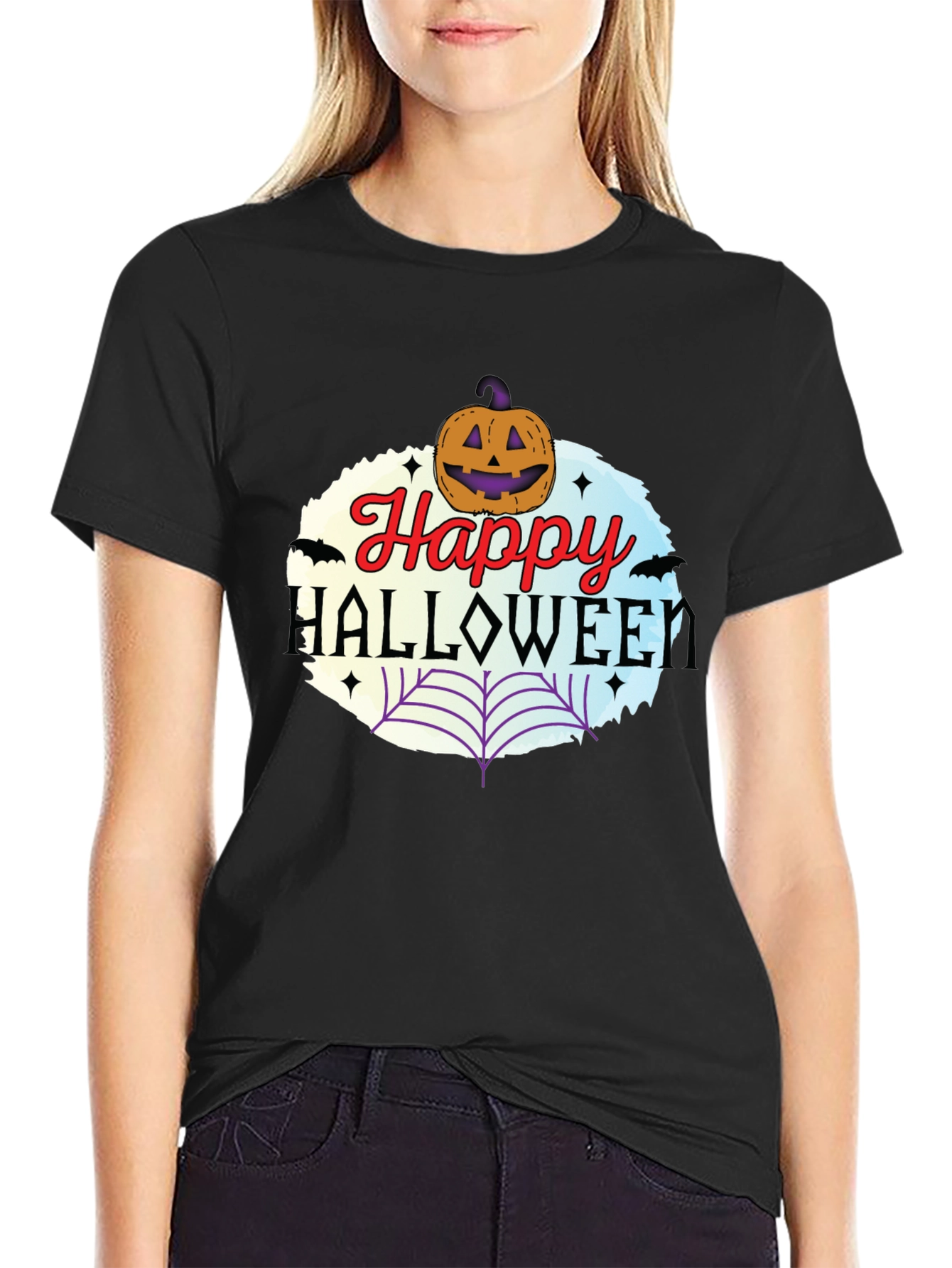 Happy Halloween T-Shirt Pumpkin & Web Design