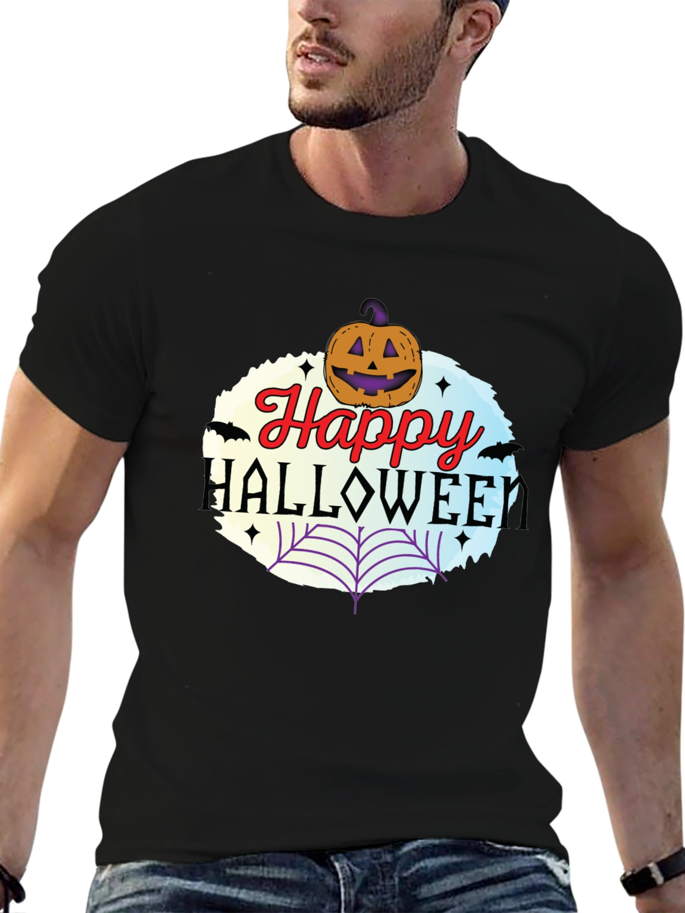 Happy Halloween T-Shirt Pumpkin & Web Design