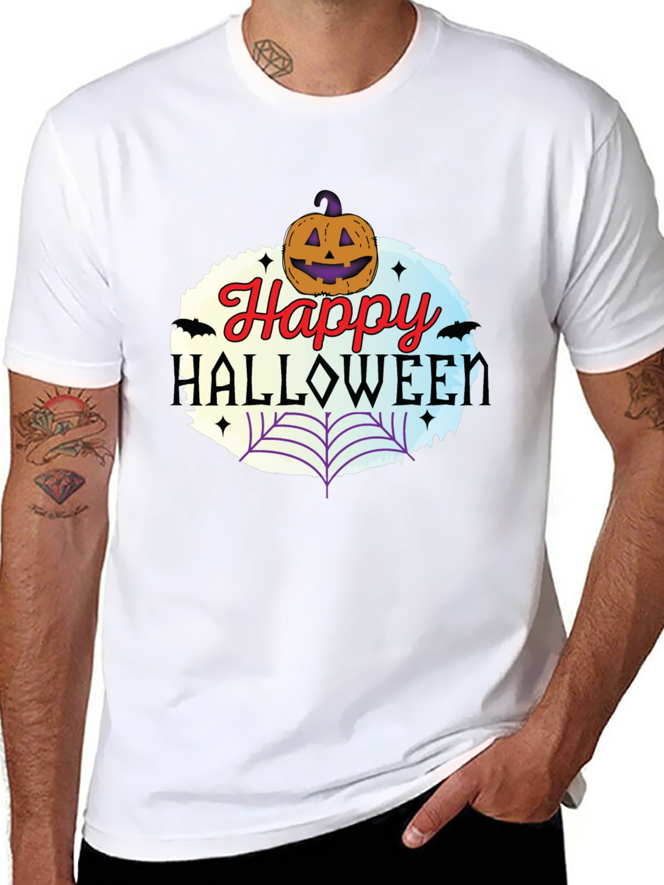 Happy Halloween T-Shirt Pumpkin & Web Design