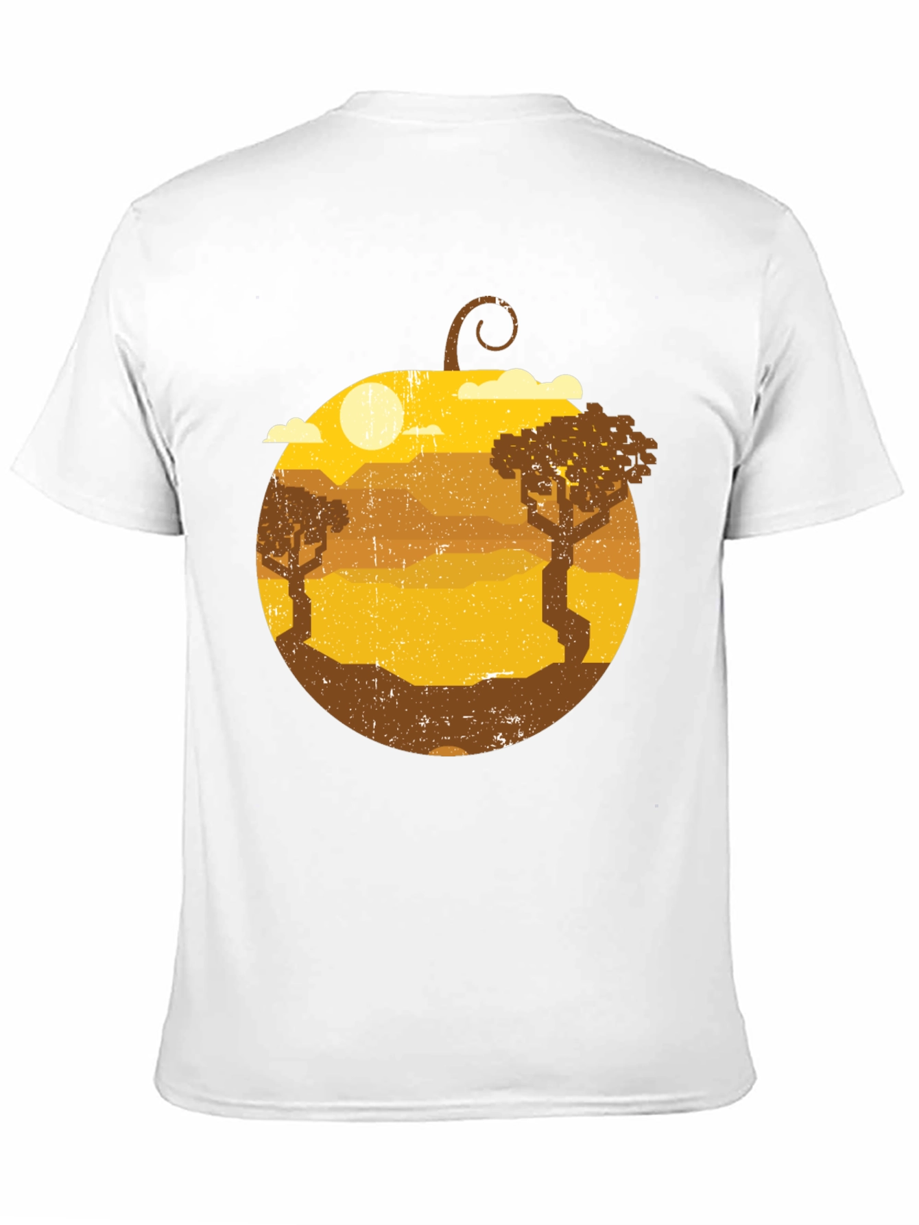 Retro Sunset Landscape Graphic Tee - Mens Black Shirt