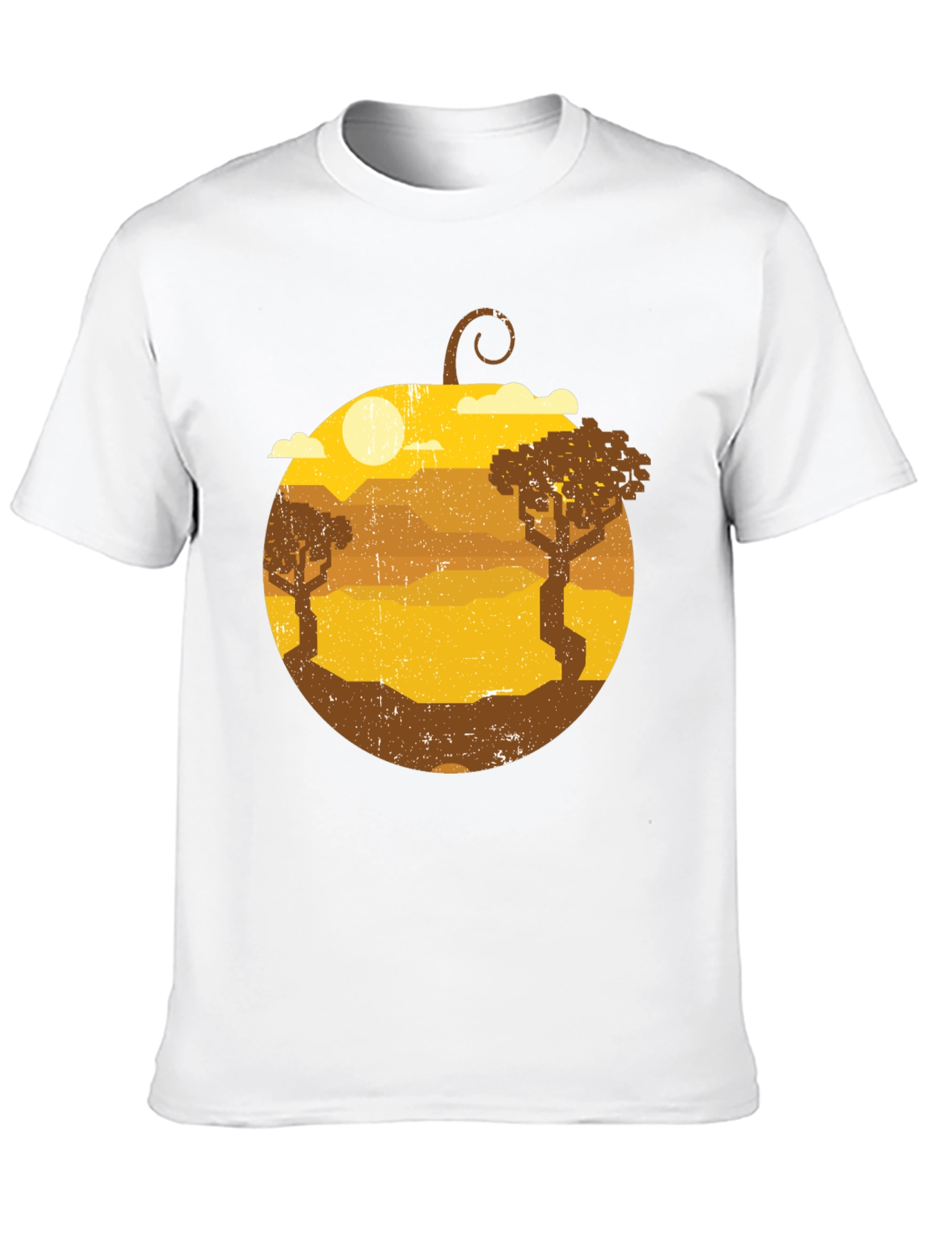 Retro Sunset Landscape Graphic Tee - Mens Black Shirt