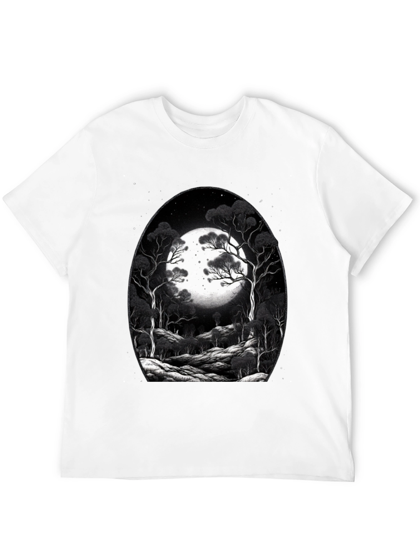Moonlit Forest Graphic Tee - Black