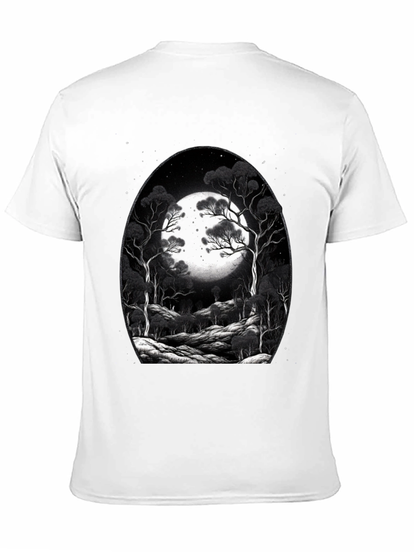 Moonlit Forest Graphic Tee - Black
