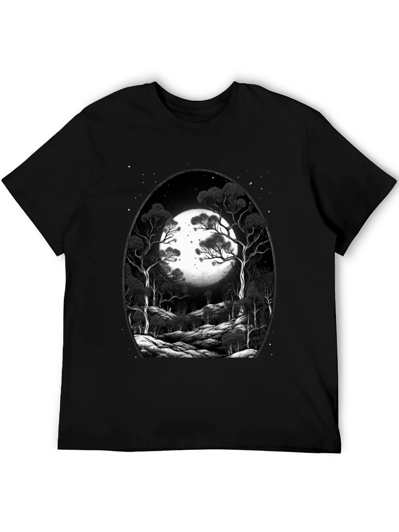 Moonlit Forest Graphic Tee - Black