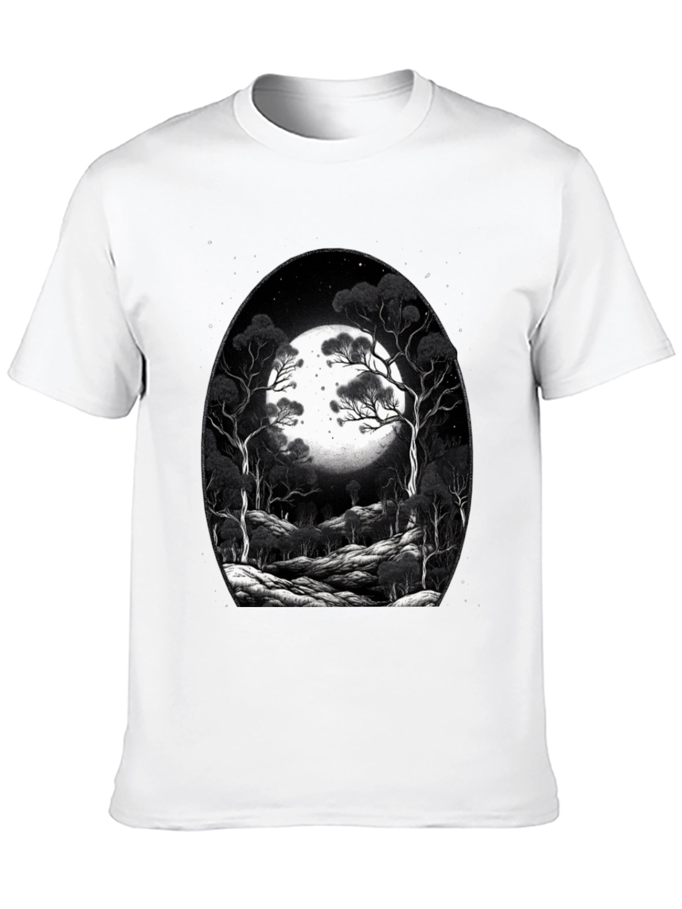 Moonlit Forest Graphic Tee - Black