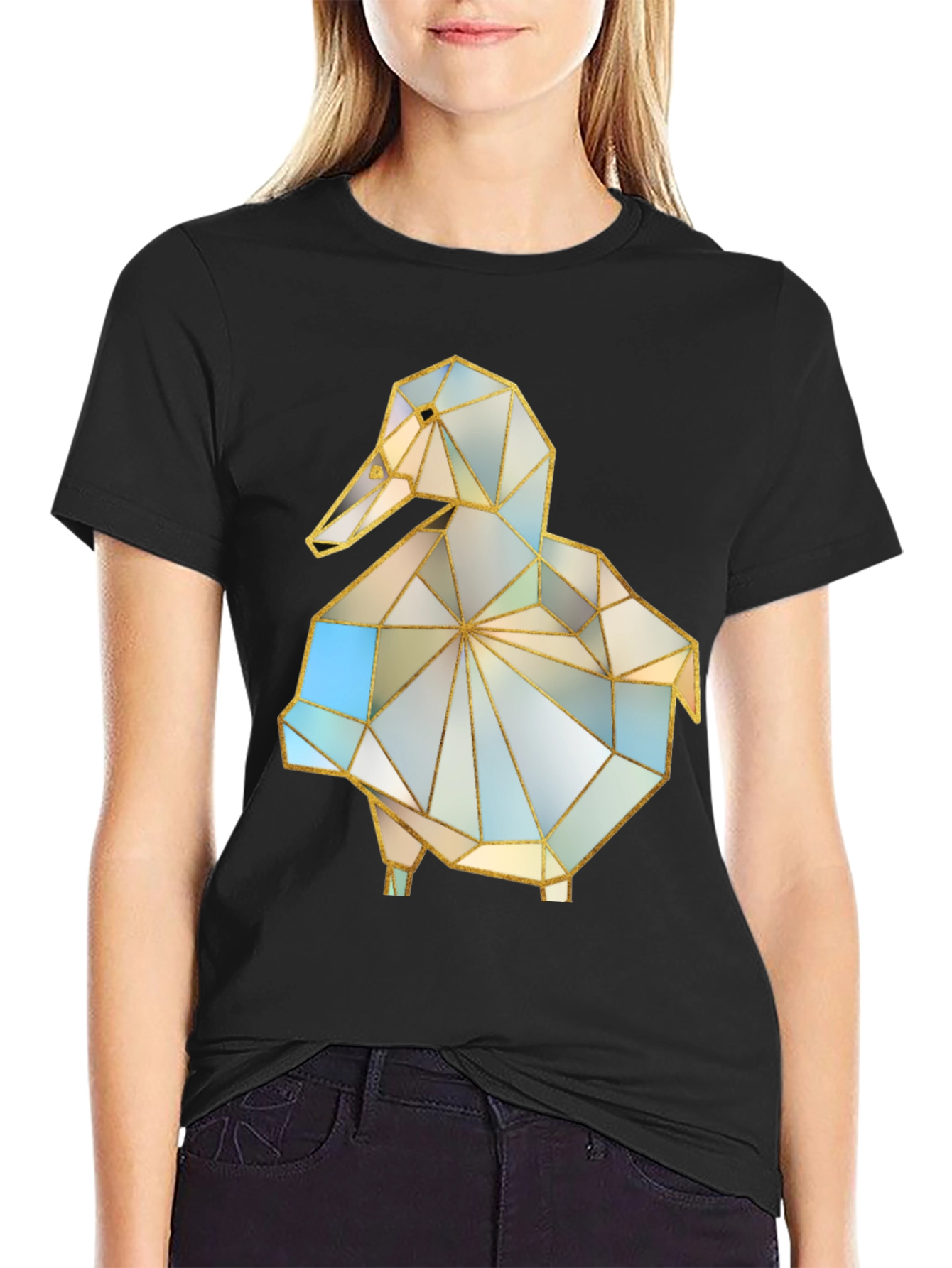 Geometric Duck Graphic Tee - Stylish Modern Design