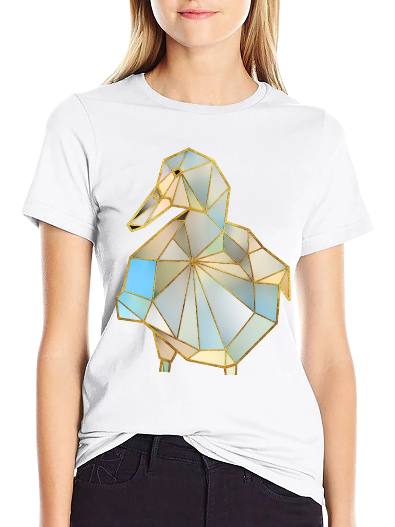 Geometric Duck Graphic Tee - Stylish Modern Design