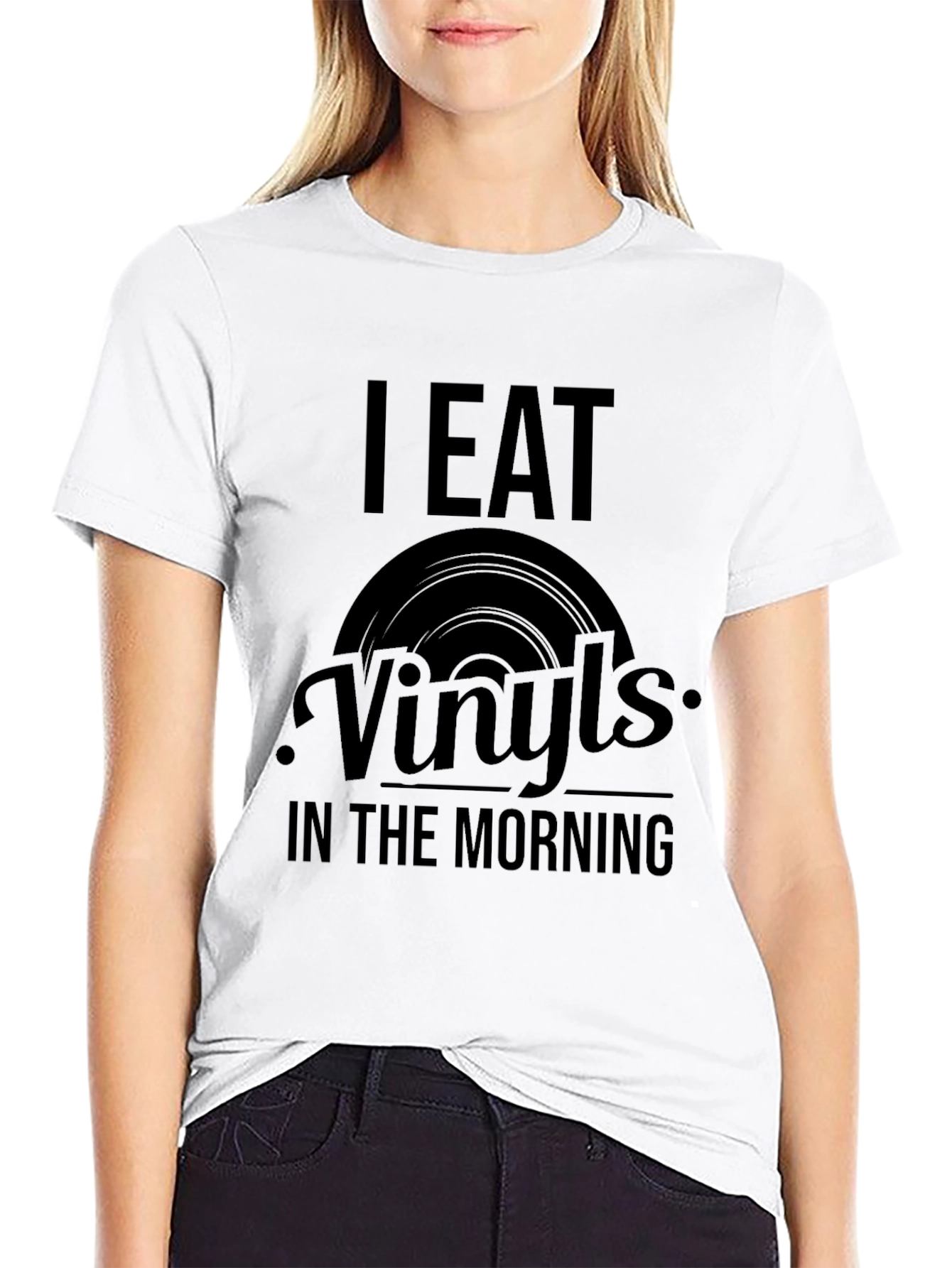 I Eat Vinyls Graphic Tee - Music Lover T-Shirt