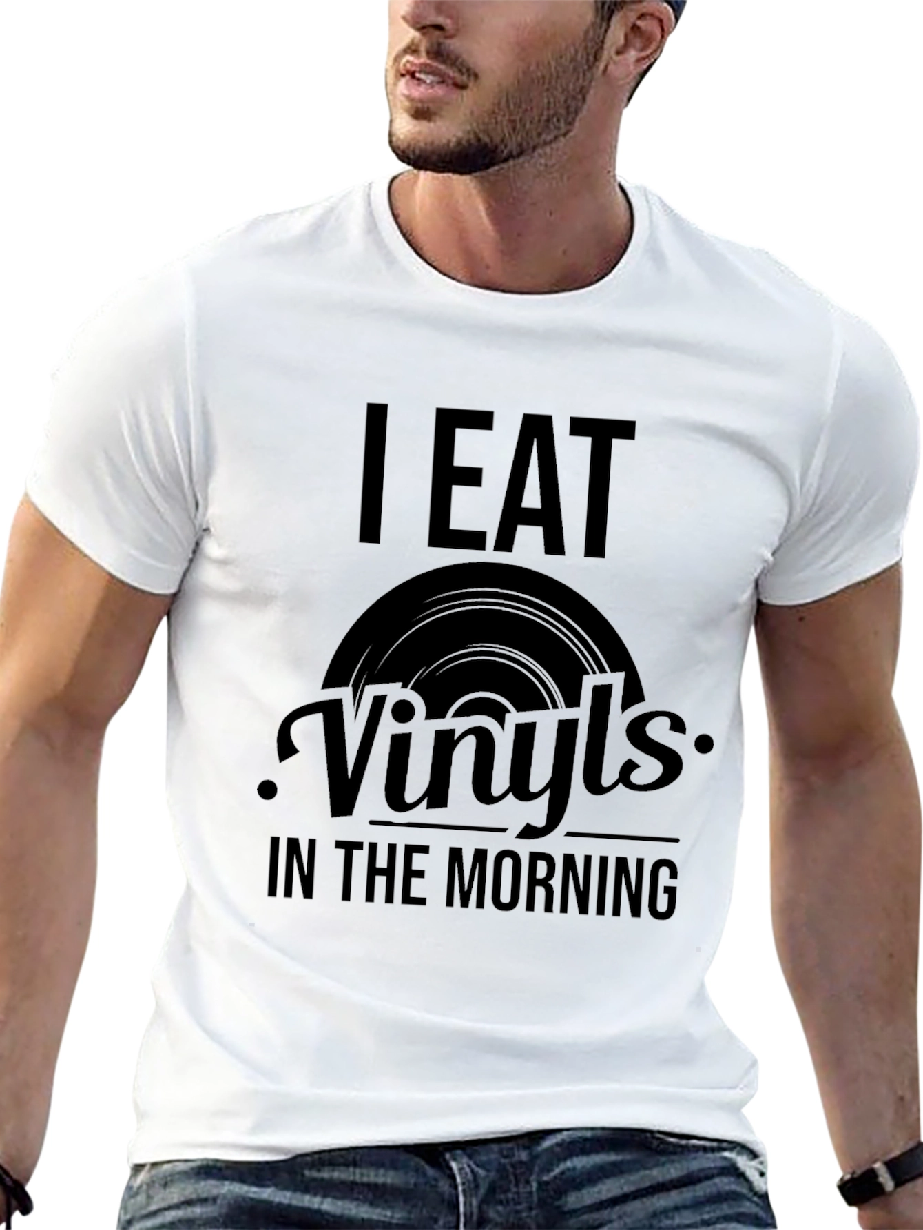 I Eat Vinyls Graphic Tee - Music Lover T-Shirt