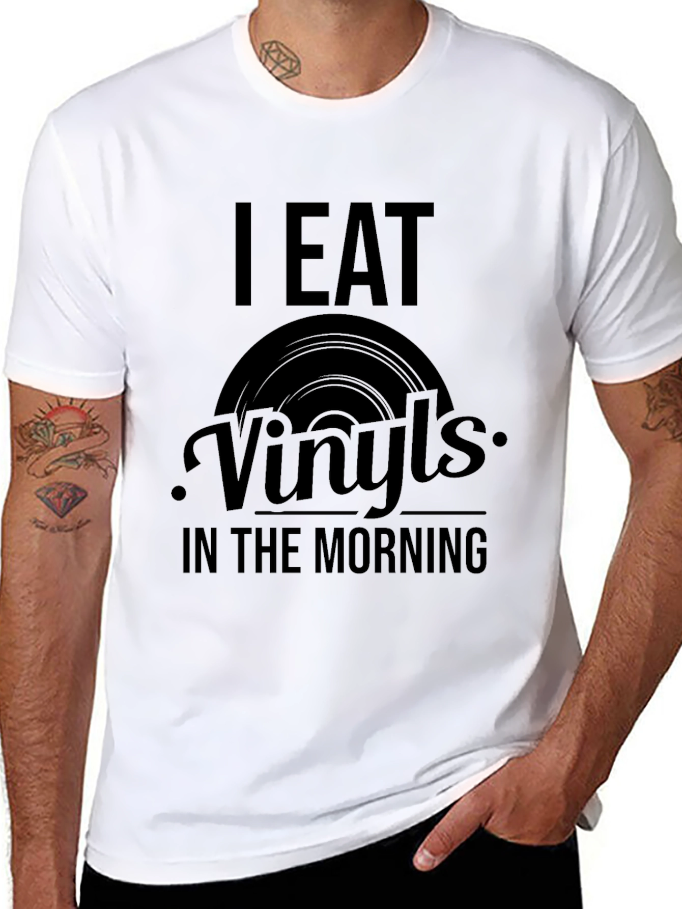 I Eat Vinyls Graphic Tee - Music Lover T-Shirt