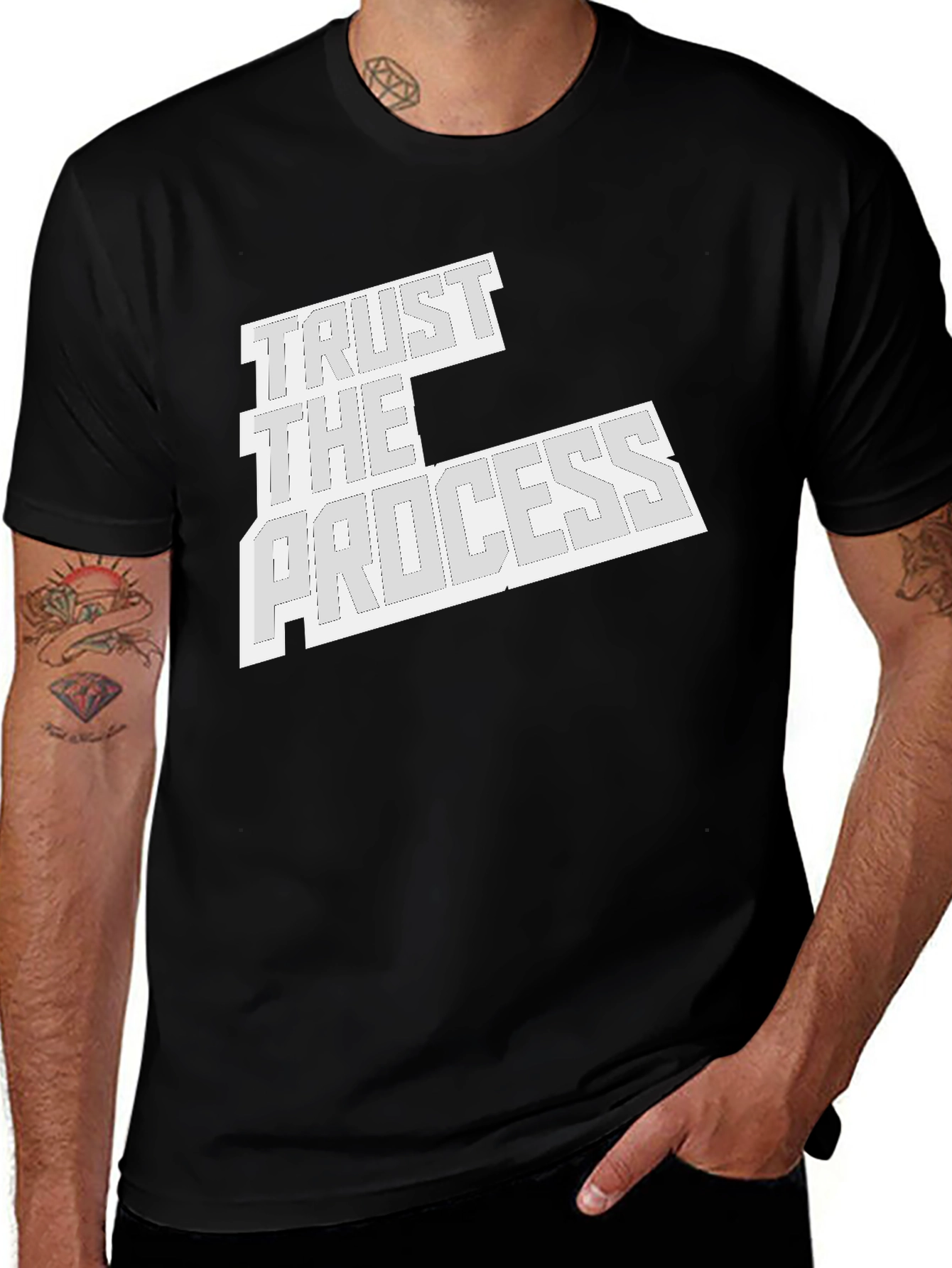 Trust the Process Black Graphic Tee