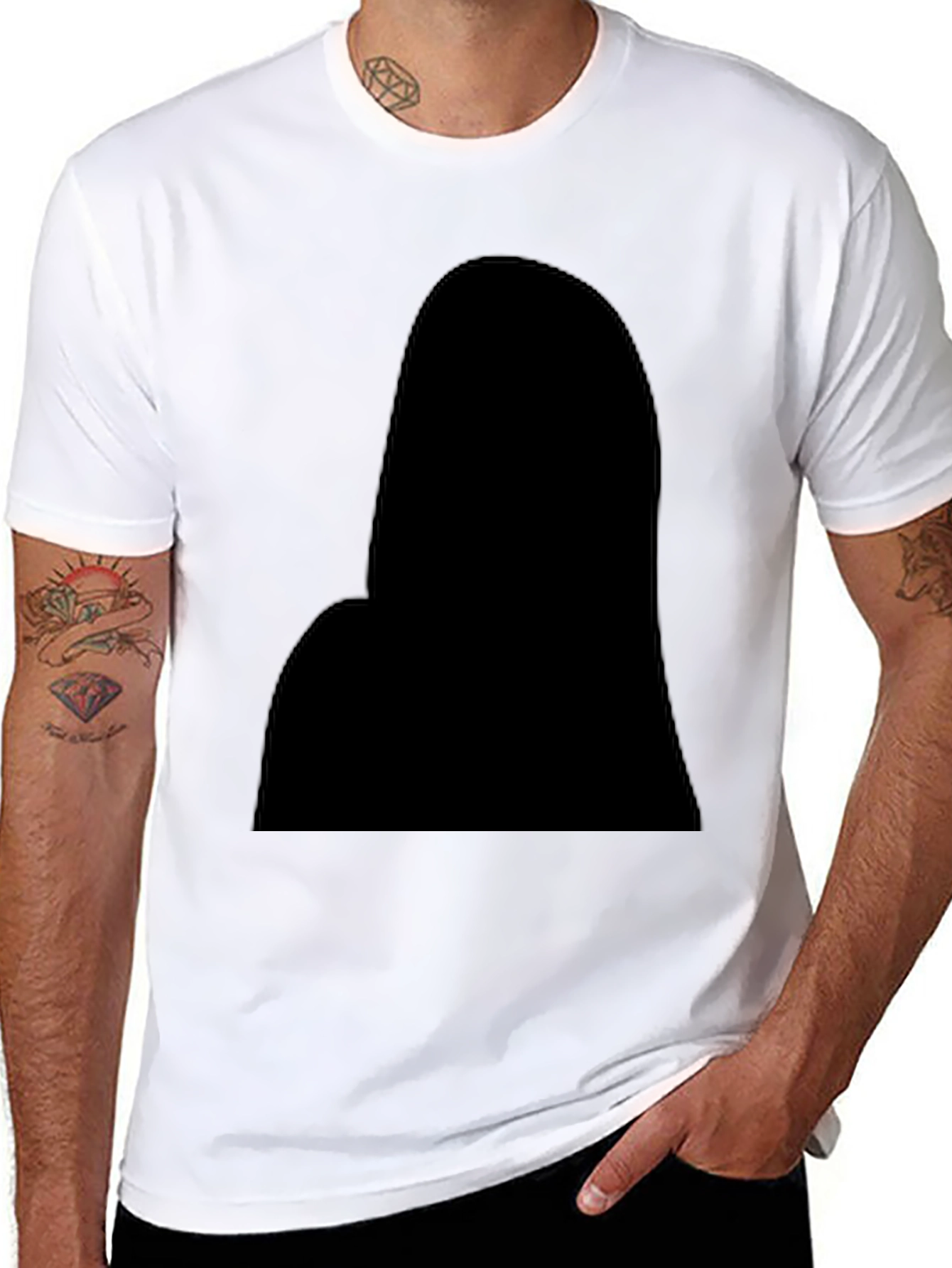 Mens Casual Black Crew Neck T-Shirt