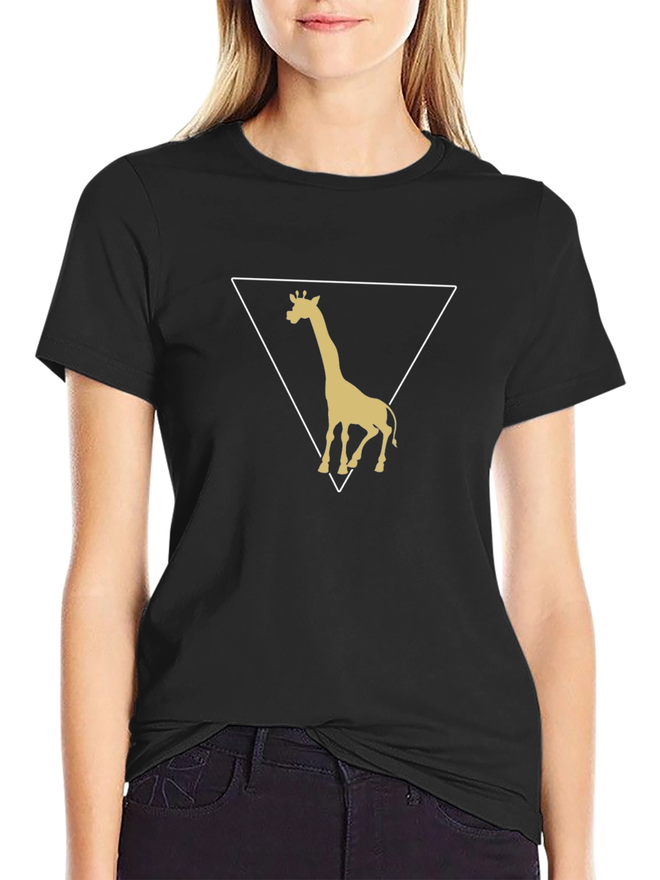 Giraffe Triangle Graphic Tee - Stylish Mens T-Shirt