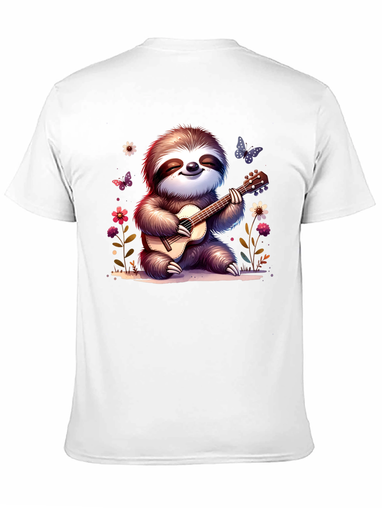 Cute Sloth Guitarist Graphic T-Shirt